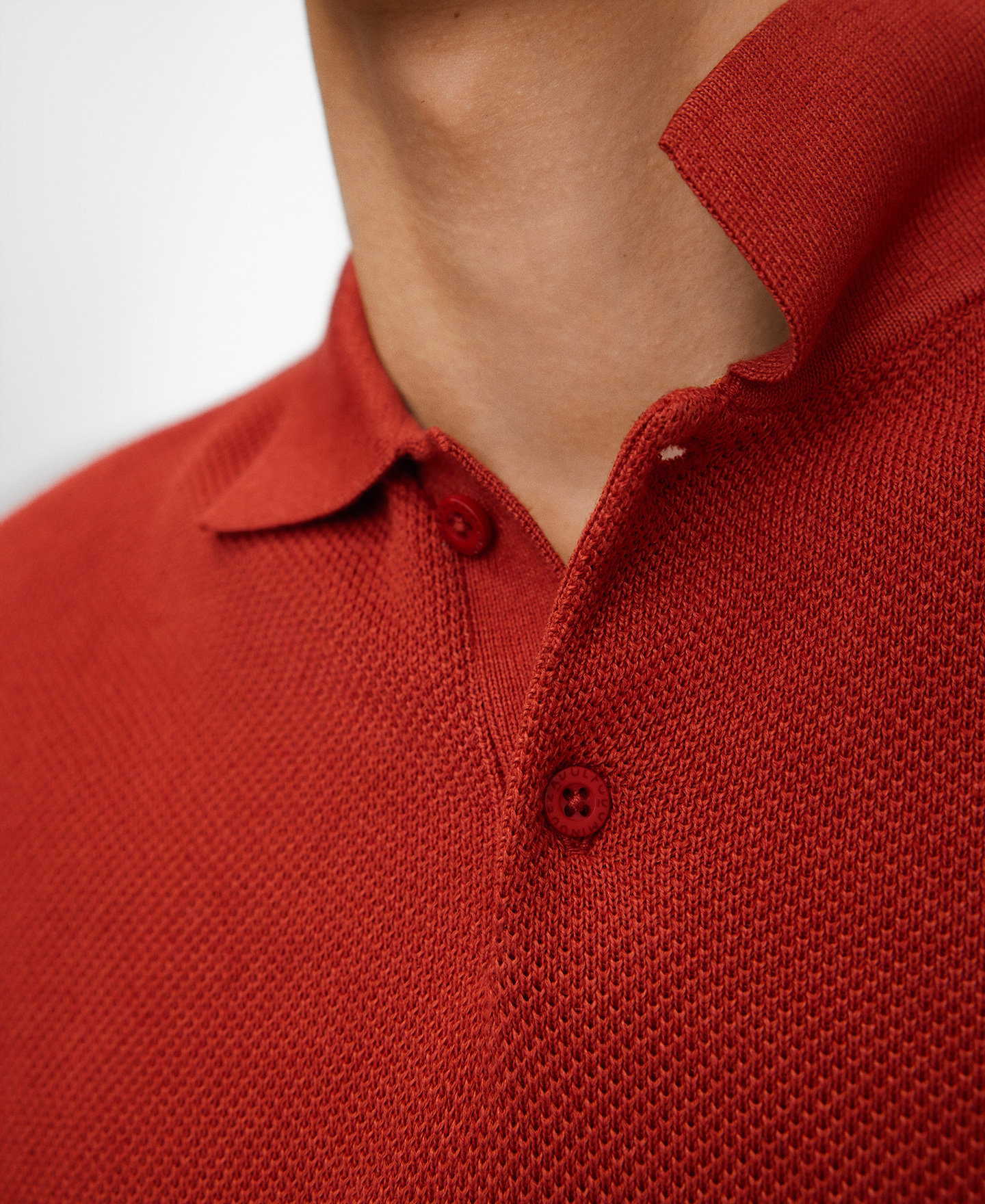 Regular fit structured knit polo shirt image number 3