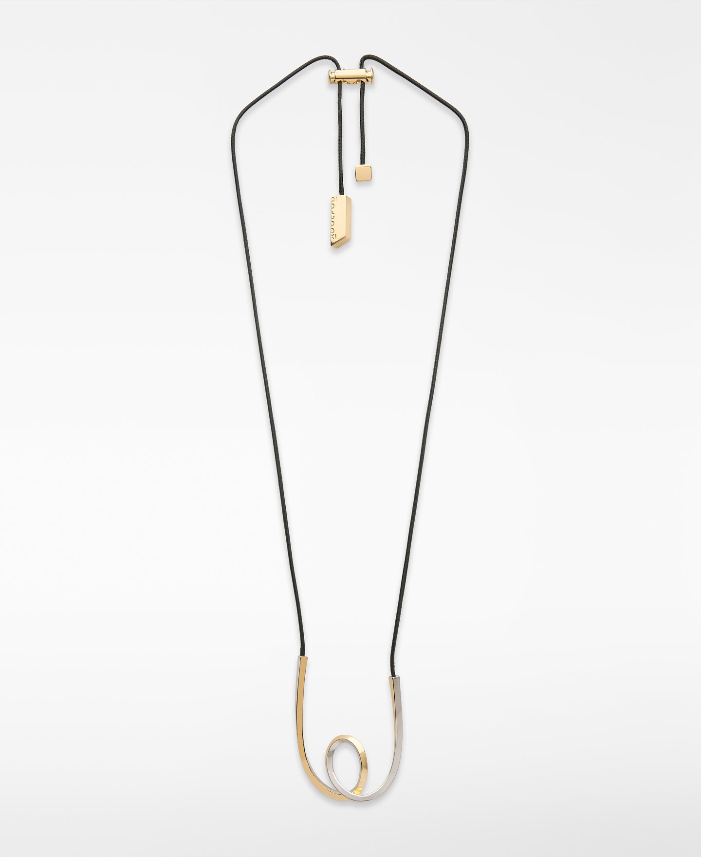 Collar pieza met&aacute;lica bicolor torsionada image number 0