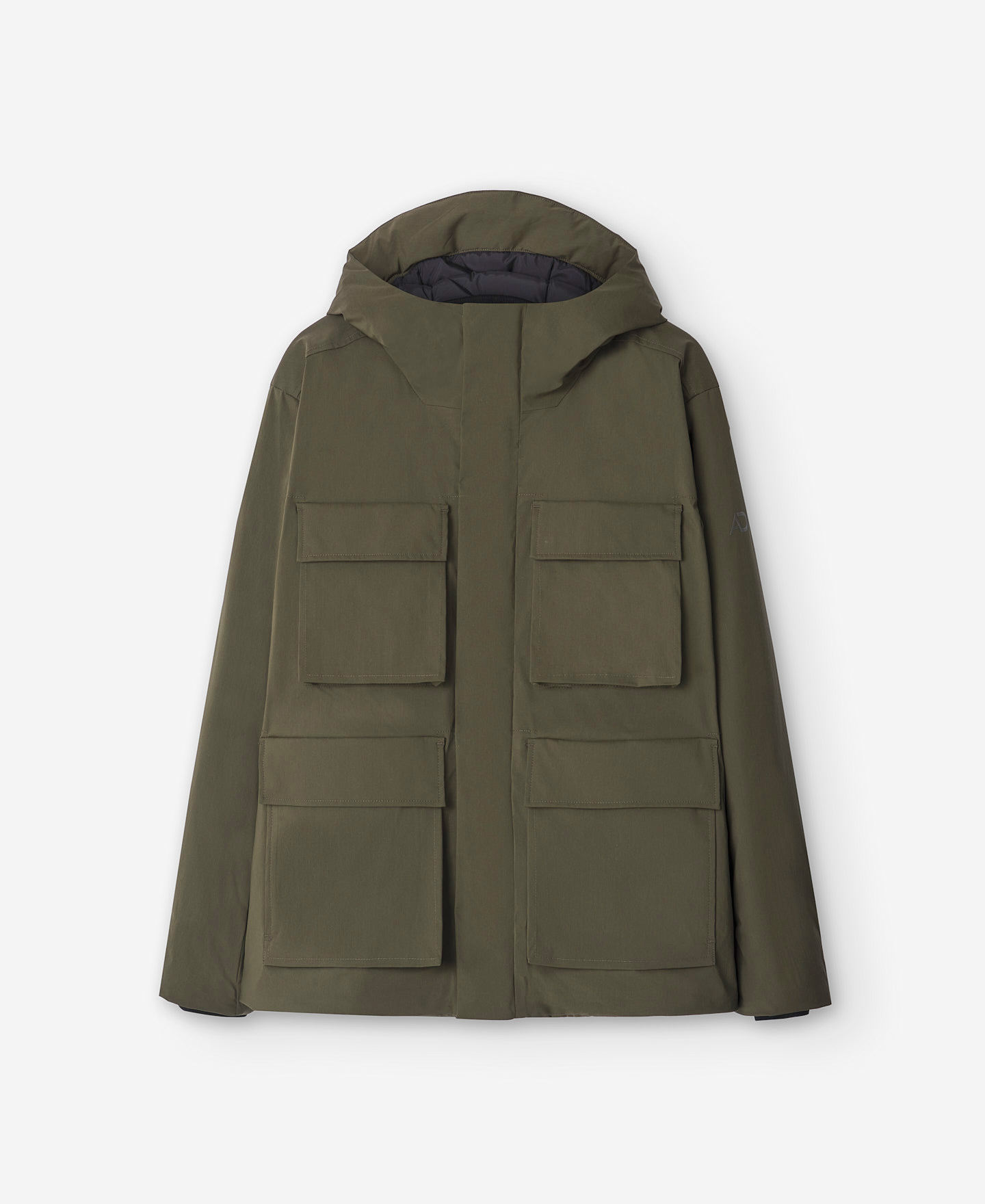 Green nylon parka for men image number 4