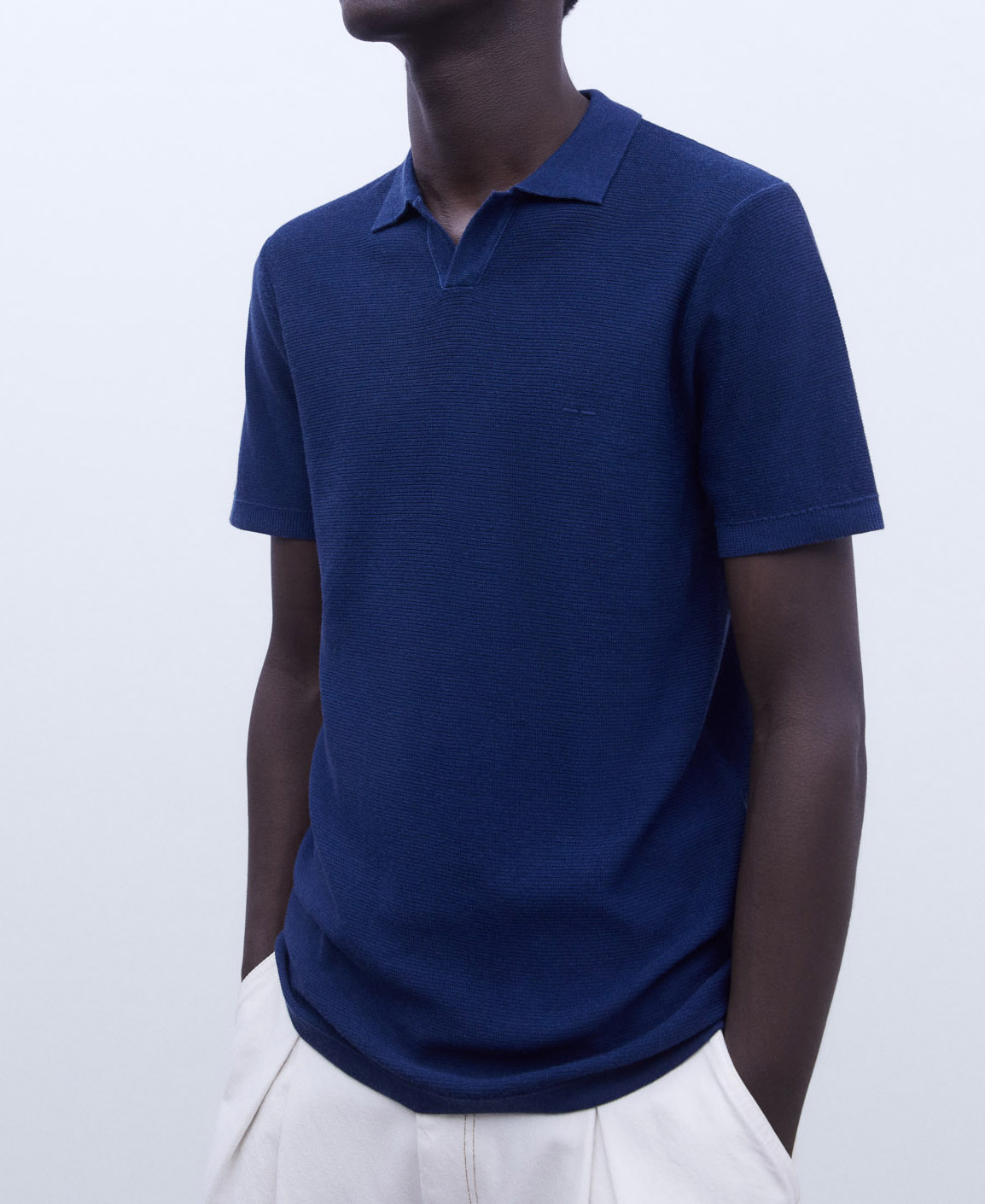 Regular fit buttonless polo shirt image number 0