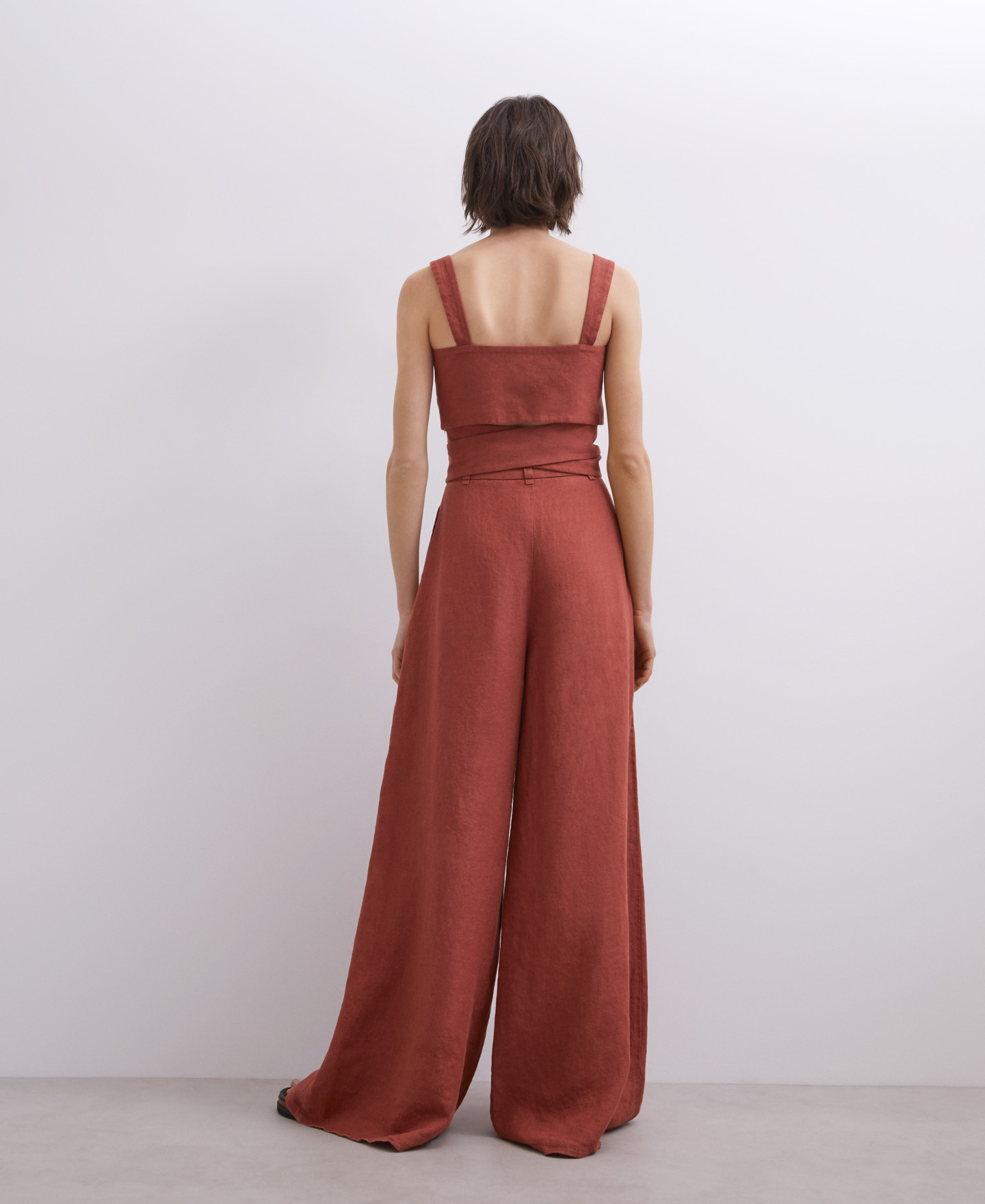 European linen crossover top image number 2