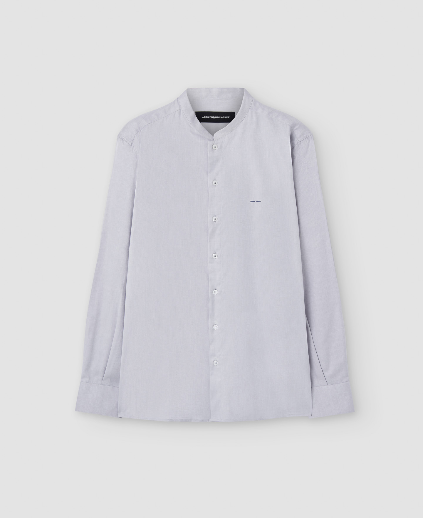 Cotton mandarin collar shirt image number 4