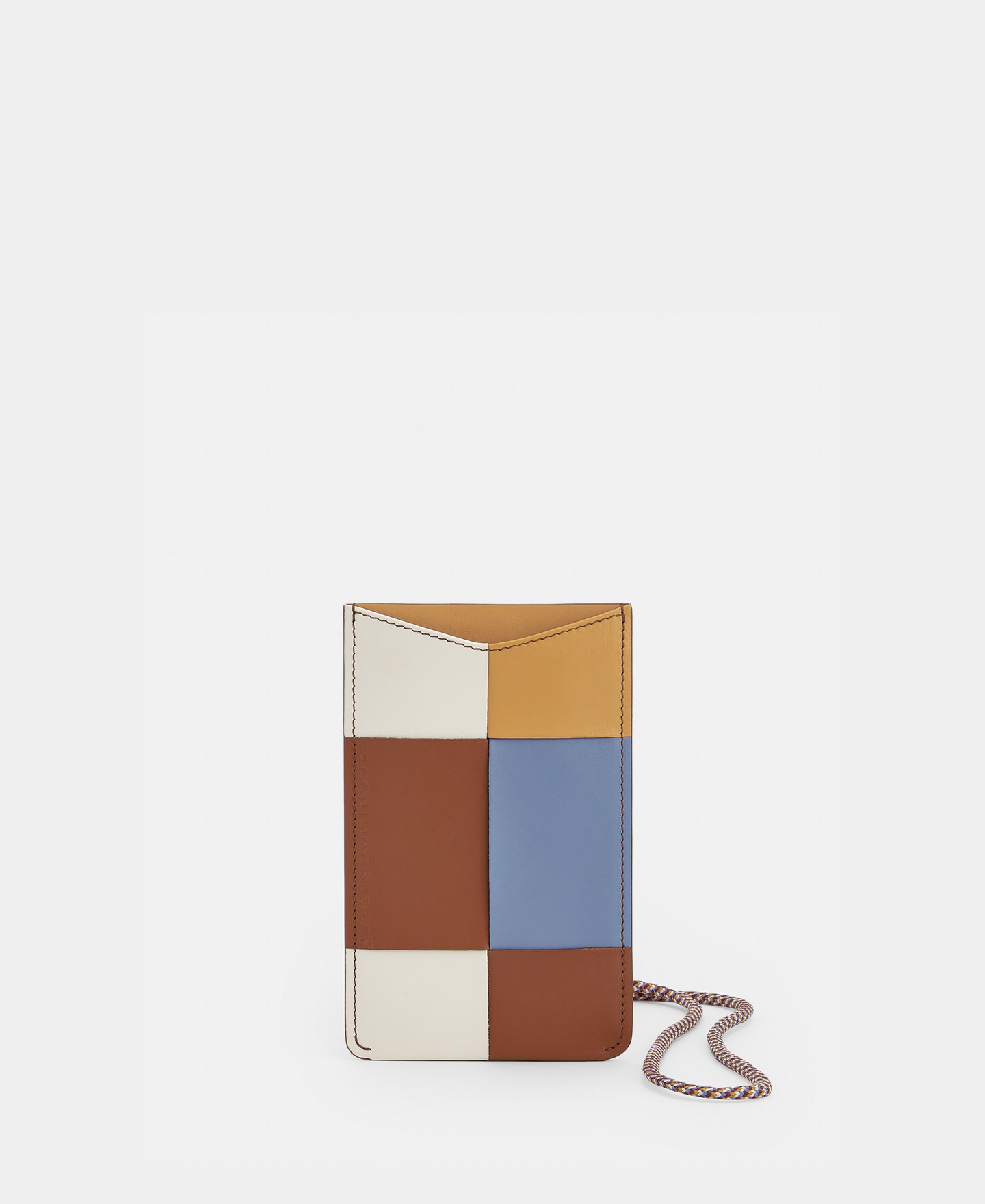 Mobile phone holder in braided vachetta image number 0