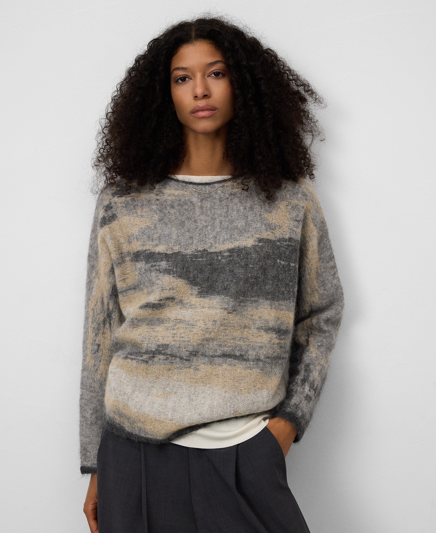 Jersey degradado punto jacquard mujer image number 0