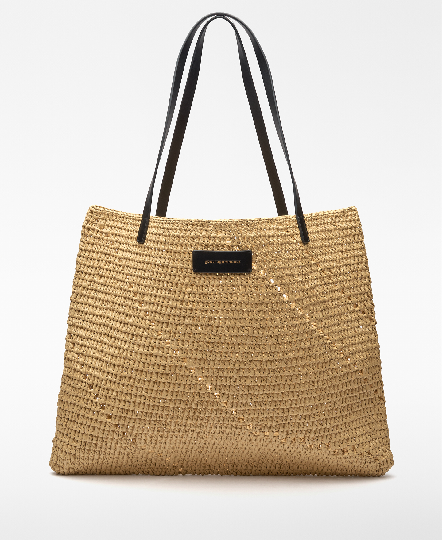 Raffia texture large shopper bag image number 0