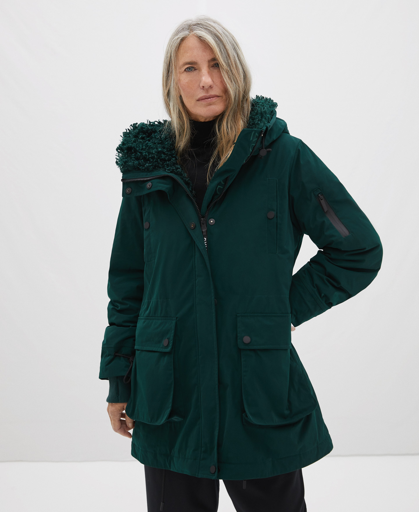 Parka with maxi-pockets and fur lining image number 0