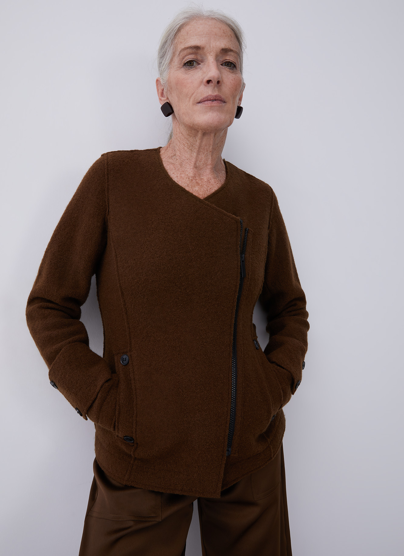 Merino boiled wool jacket image number 0