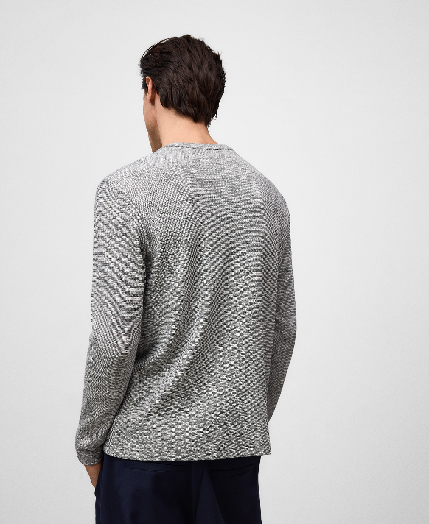 Cotton micro-texture T-shirt man image number 2