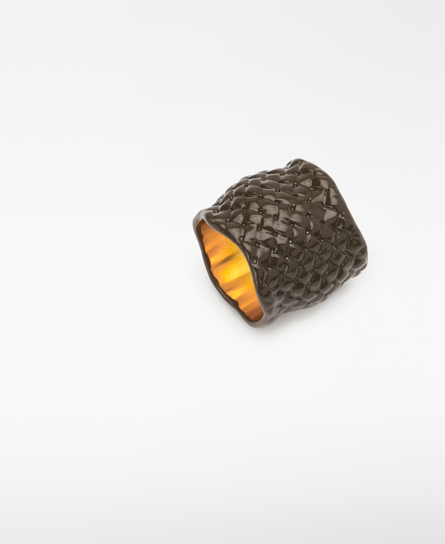 Textured lacquered metal ring image number 1