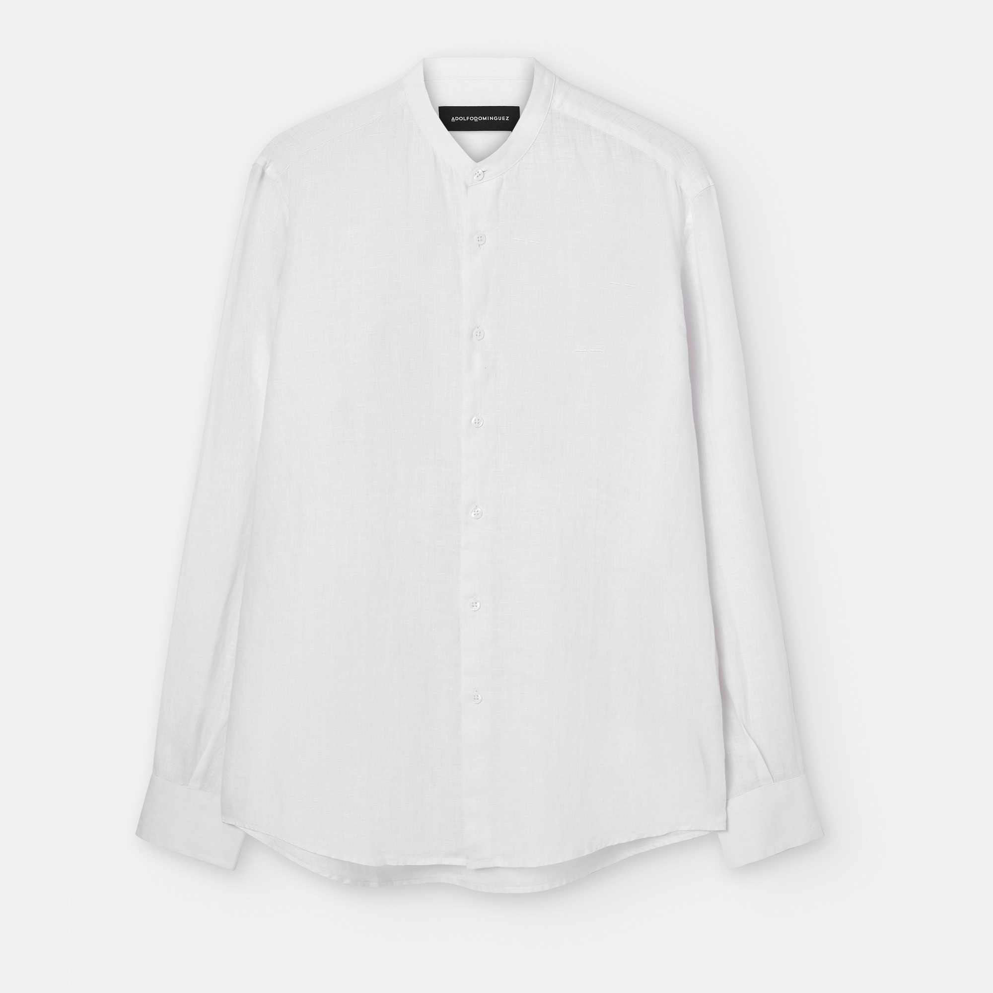 Mao collar linen shirt image number 1