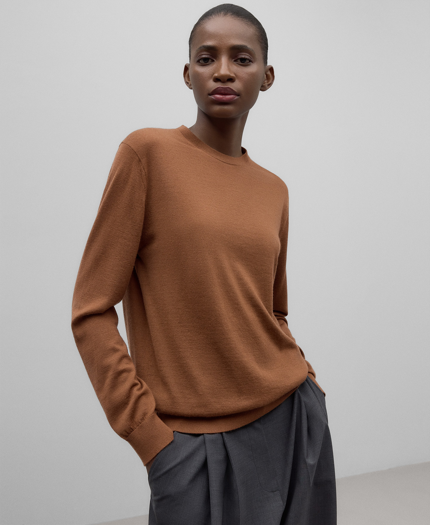 Jersey punto lana merino mujer image number 0