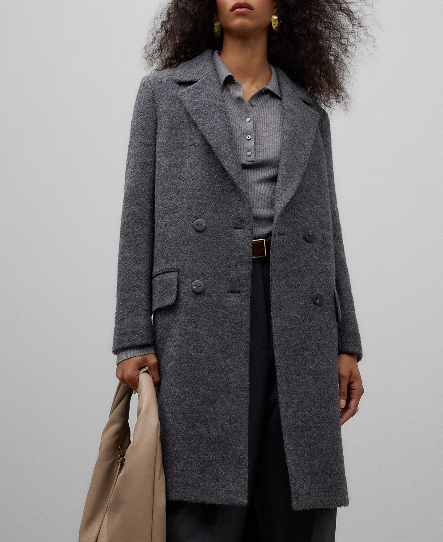 Wool blend tailored coat woman image number 0