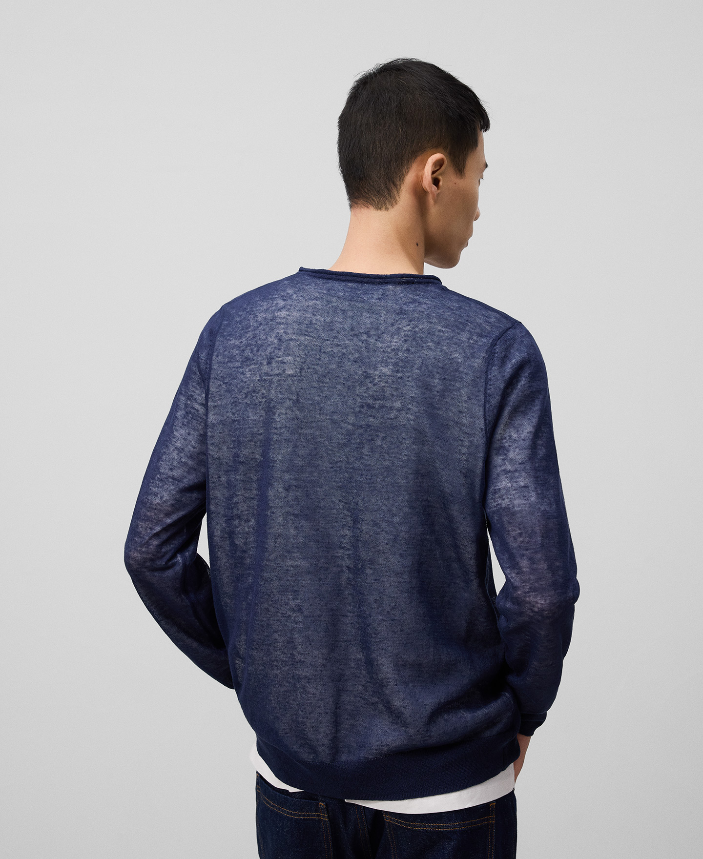 Jersey doble capa con lino hombre image number 2