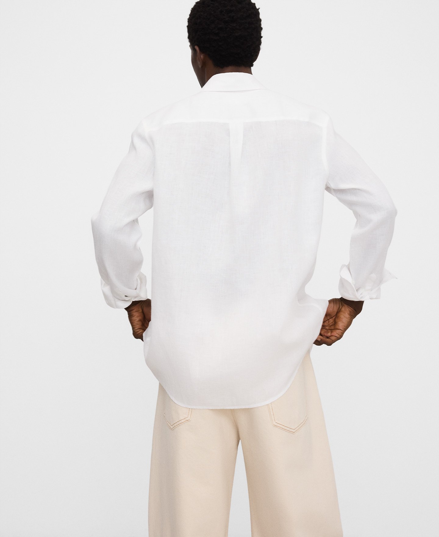 Linen regular fit spread collar shirt image number 2