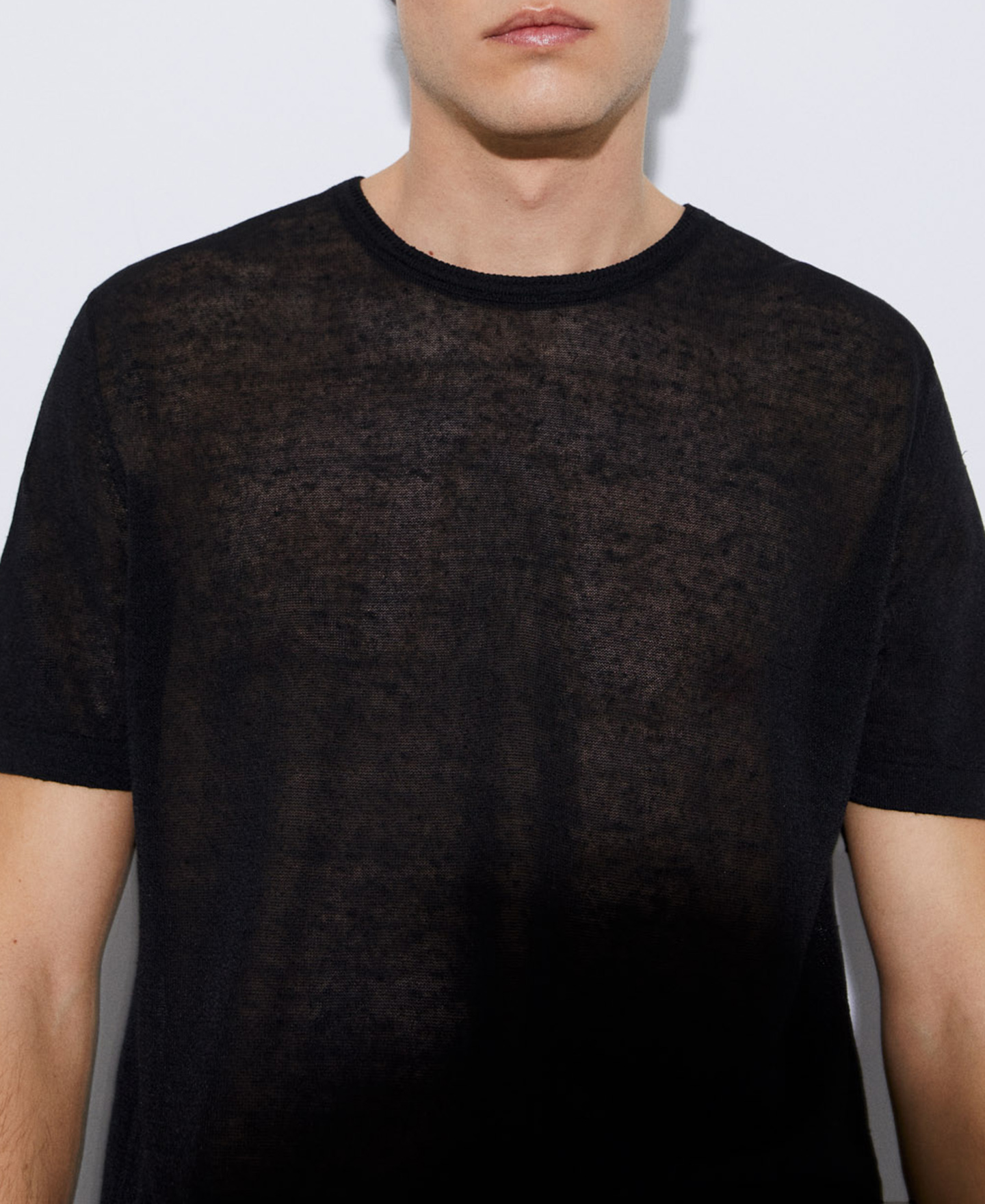 麻とナイロンのクルーネックTシャツ image number 3