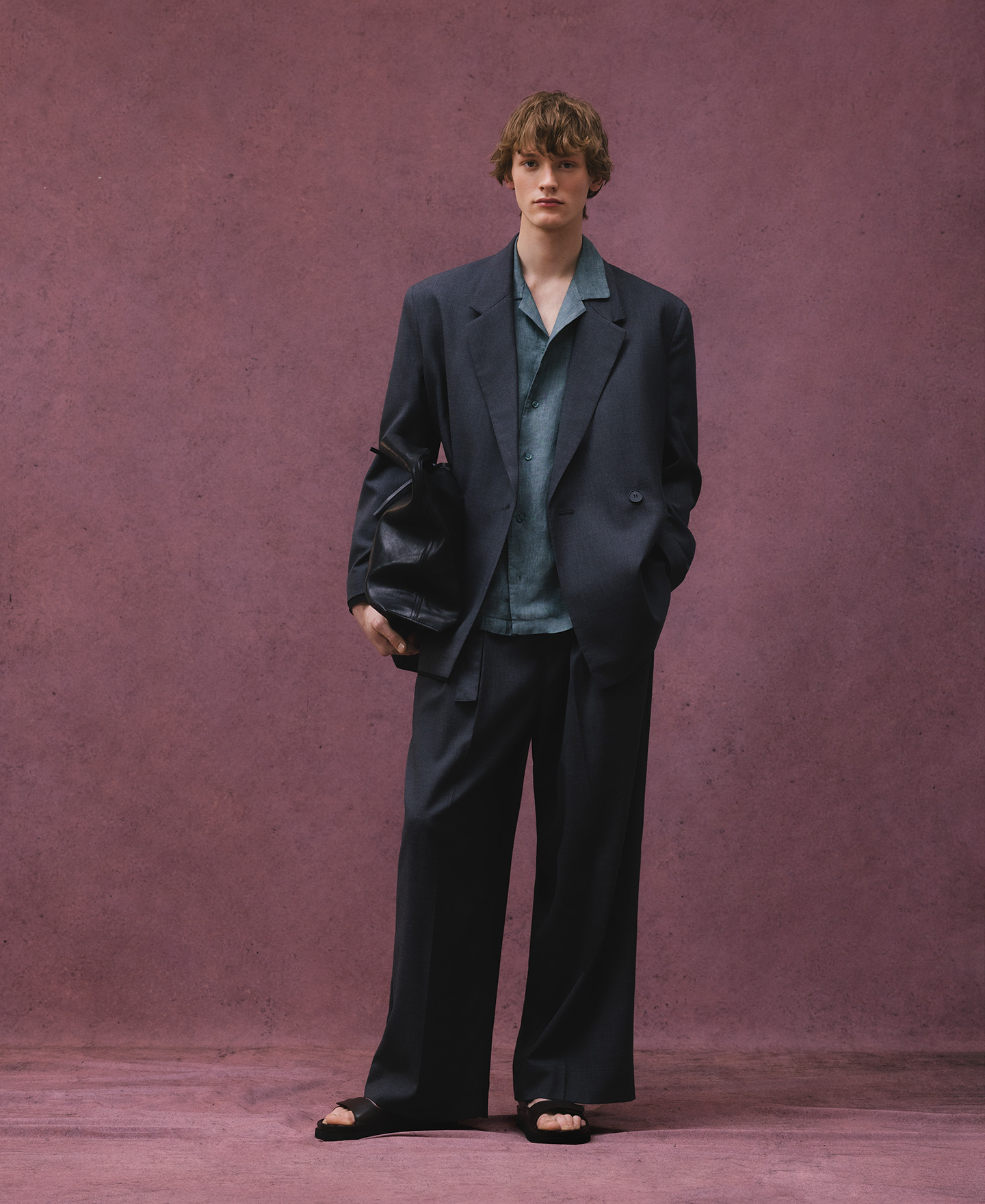 Blazer sastre gris melange hombre image number 1