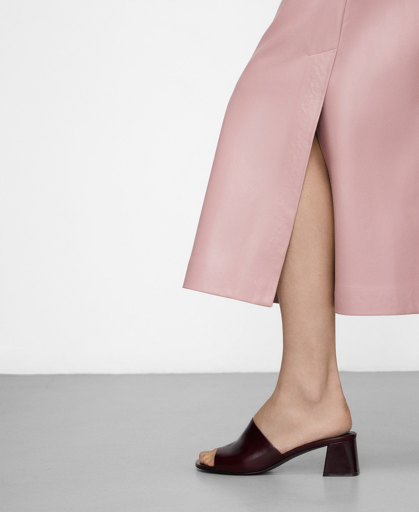 Leather-Non-Leather A-line skirt image number 3