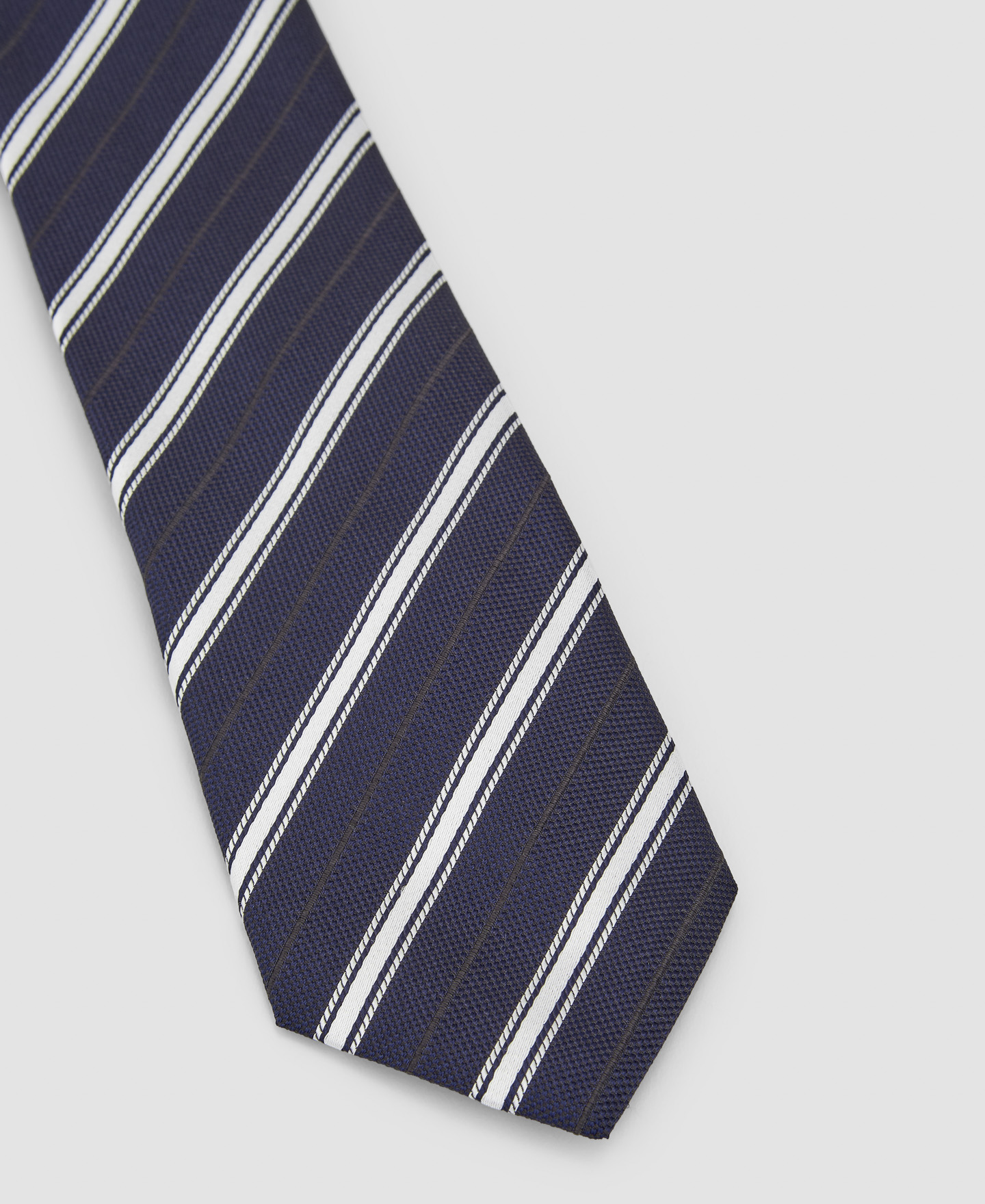 Natural silk striped tie image number 1