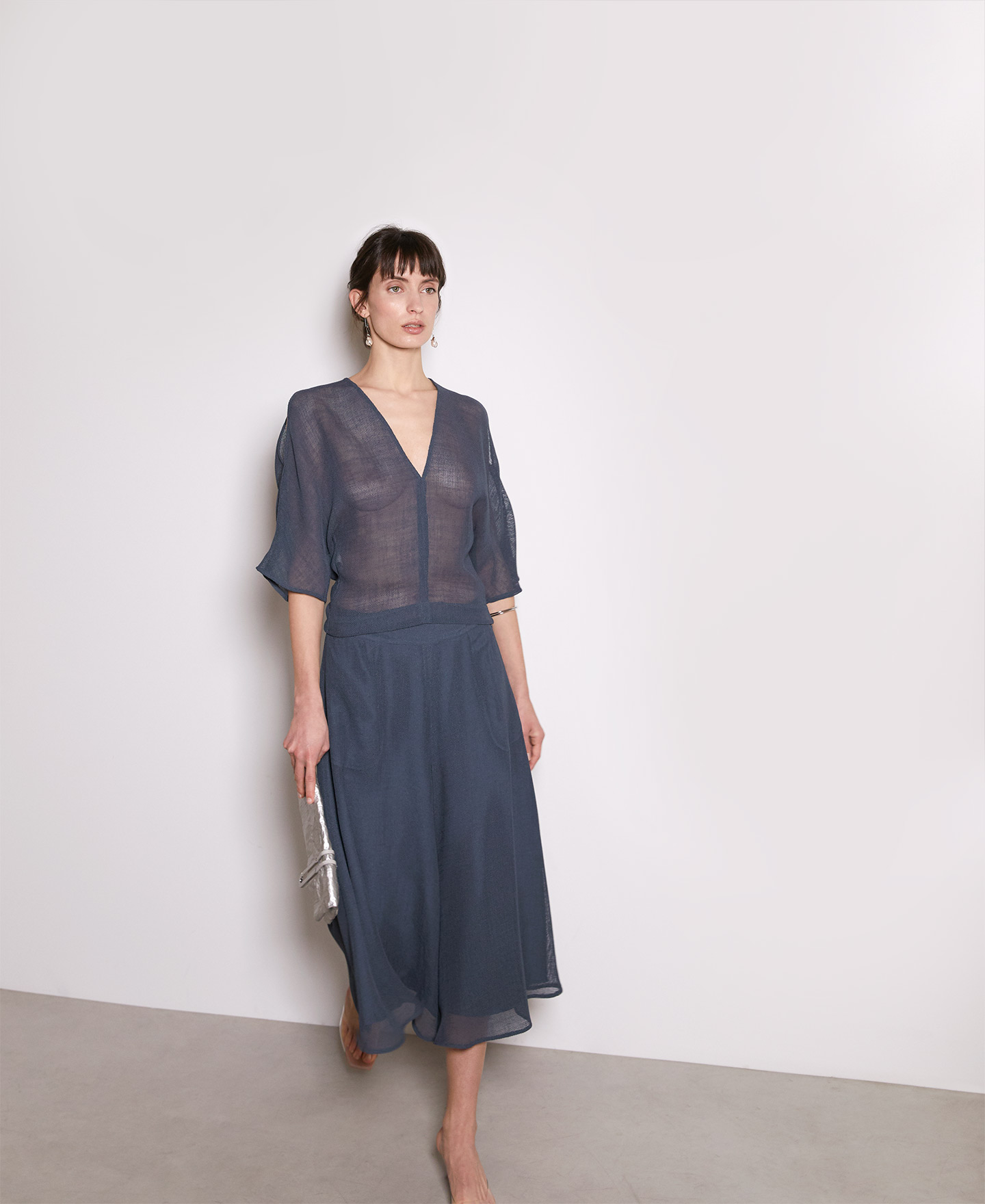 Semitransparent fabric pants image number 0