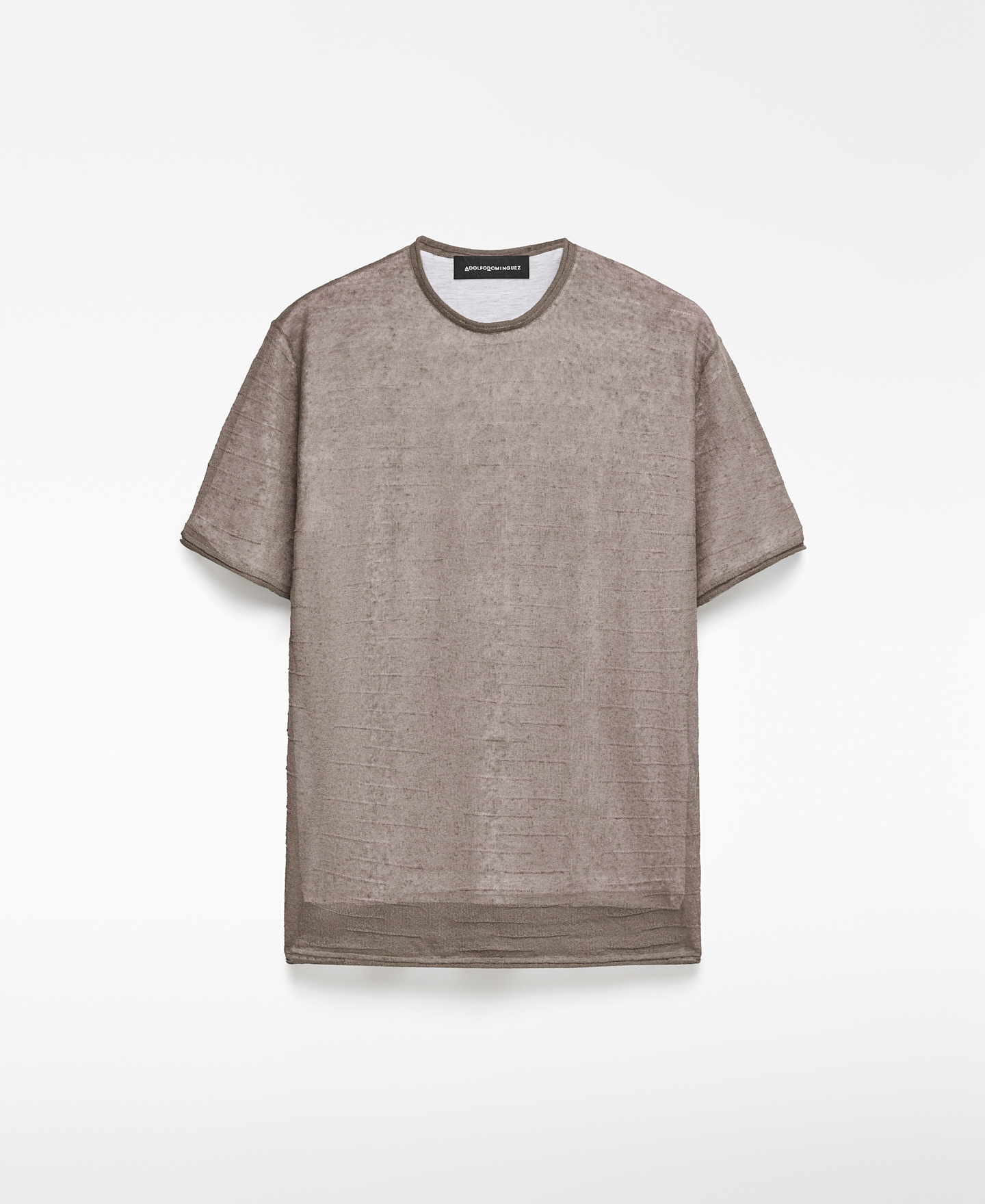 Camiseta doble capa con lino hombre image number 4