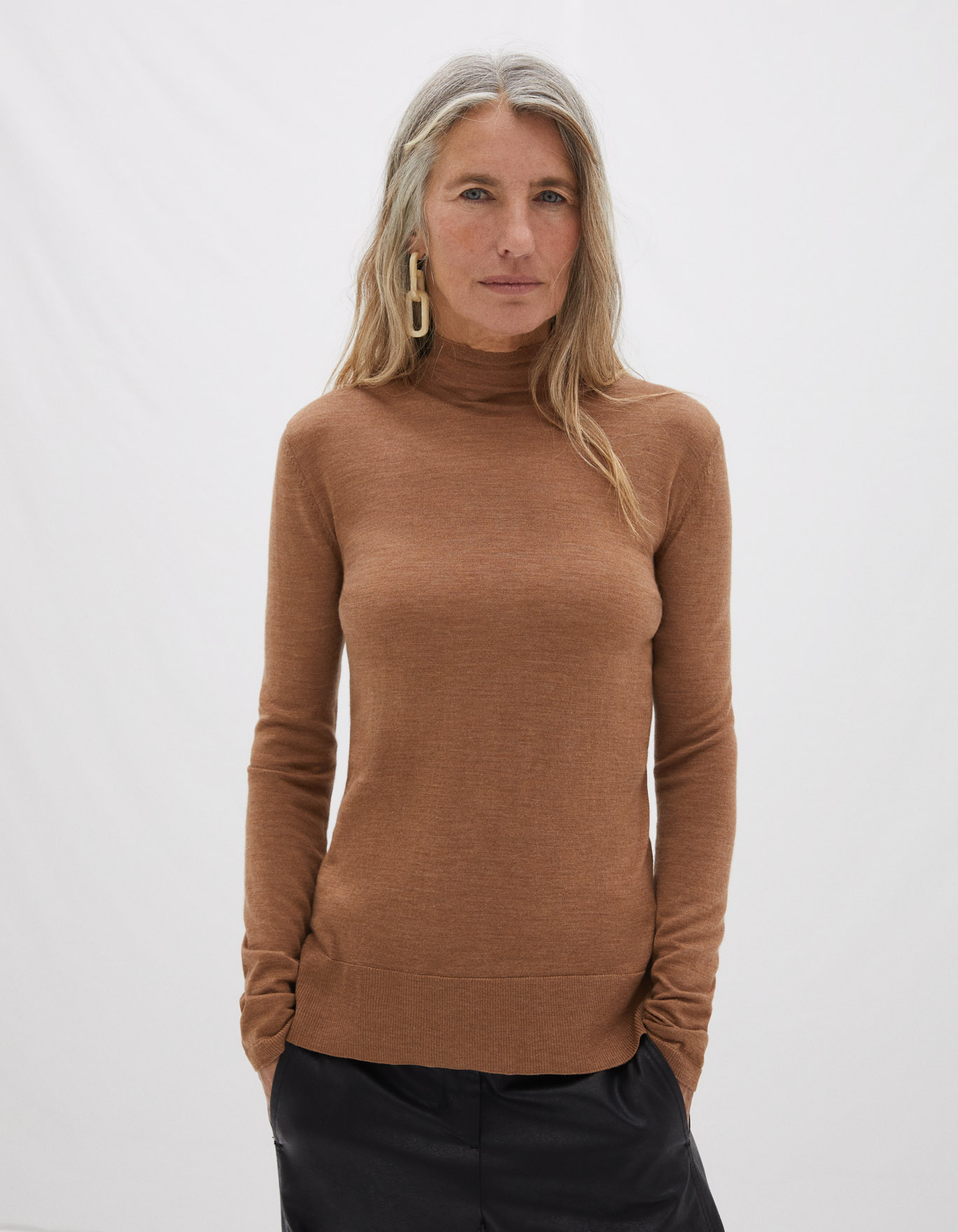 Turtleneck merino wool sweater image number 0