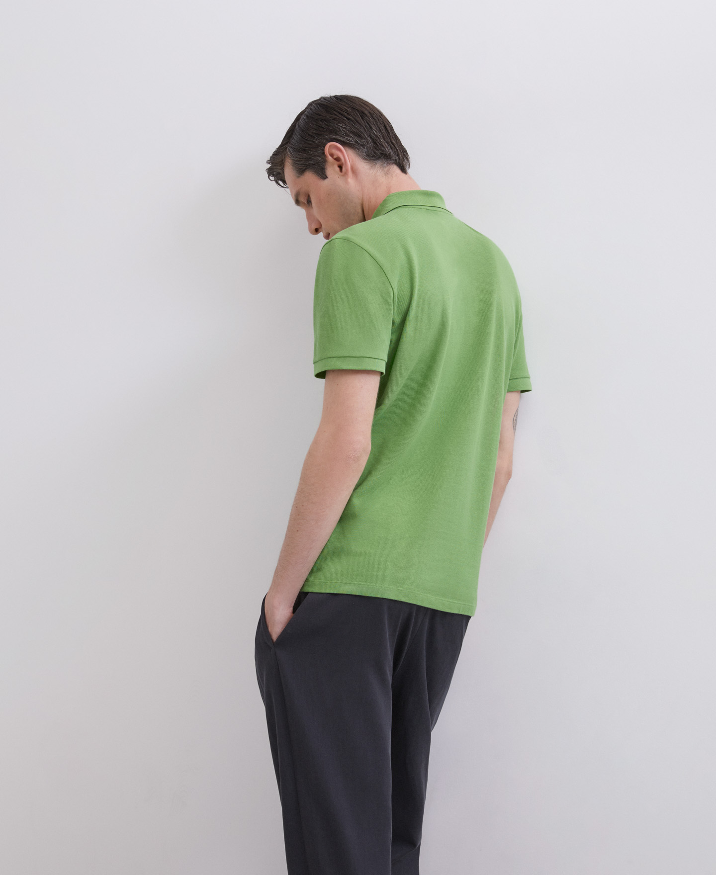 Mustard cotton polo image number 1