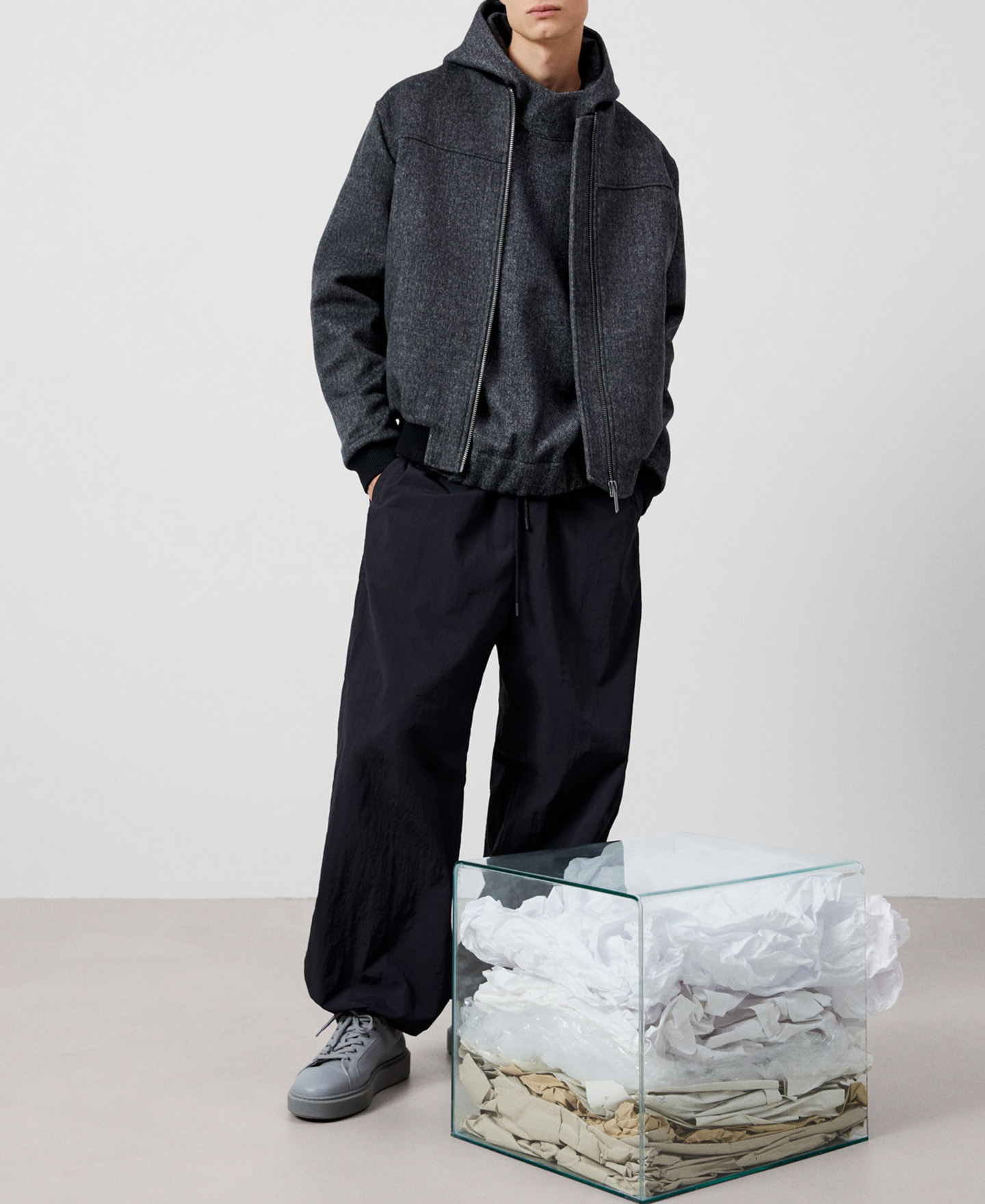 Merino wool bomber jacket image number 1