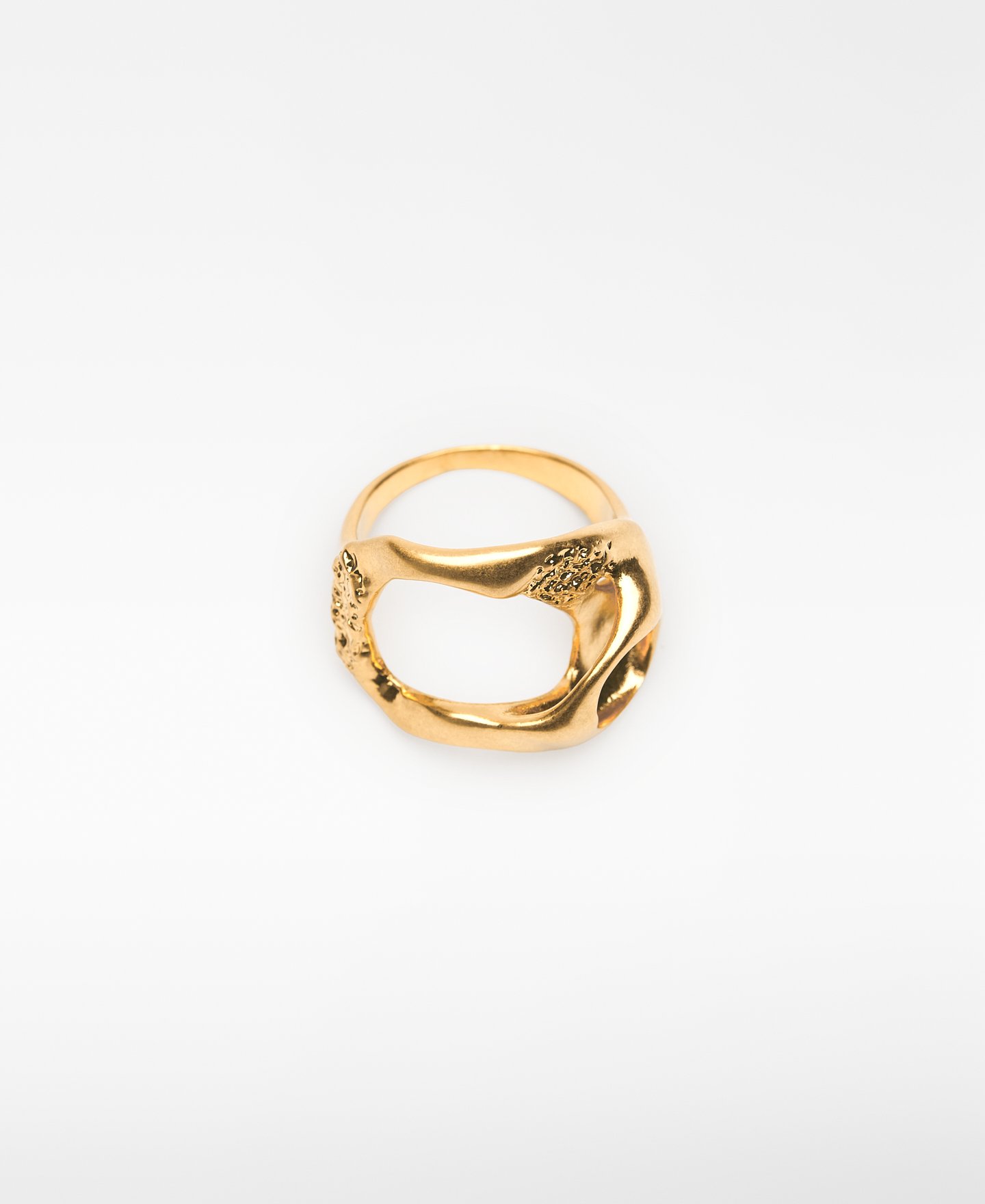 Hammered texture ring woman image number 0