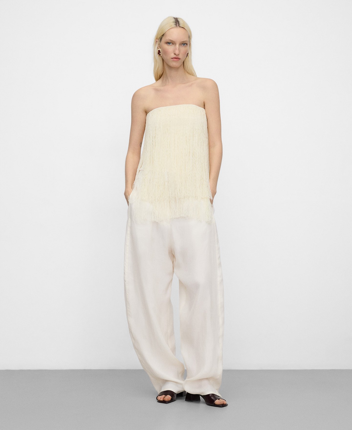 Top palabra honor punto intarsia flecos image number 1