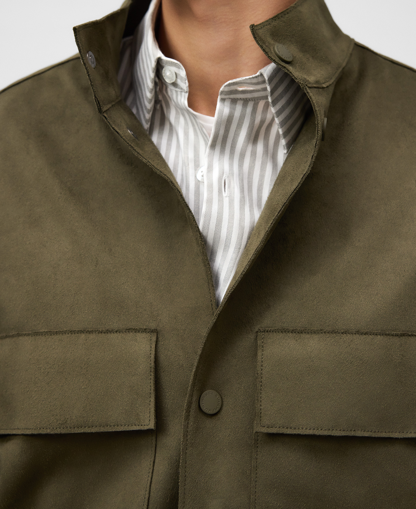 Veste à col bande en simili-suède pour homme image number 3