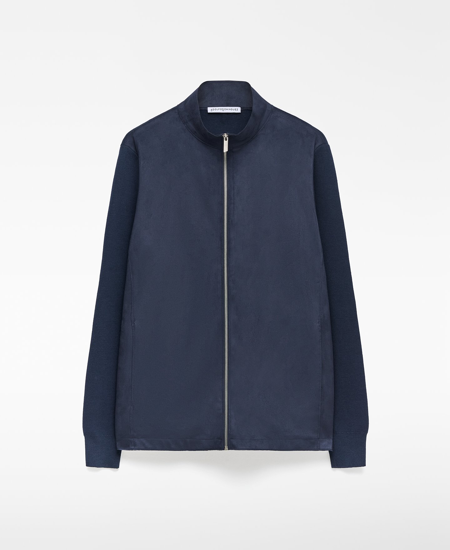 Faux suede and knit cardigan man image number 4