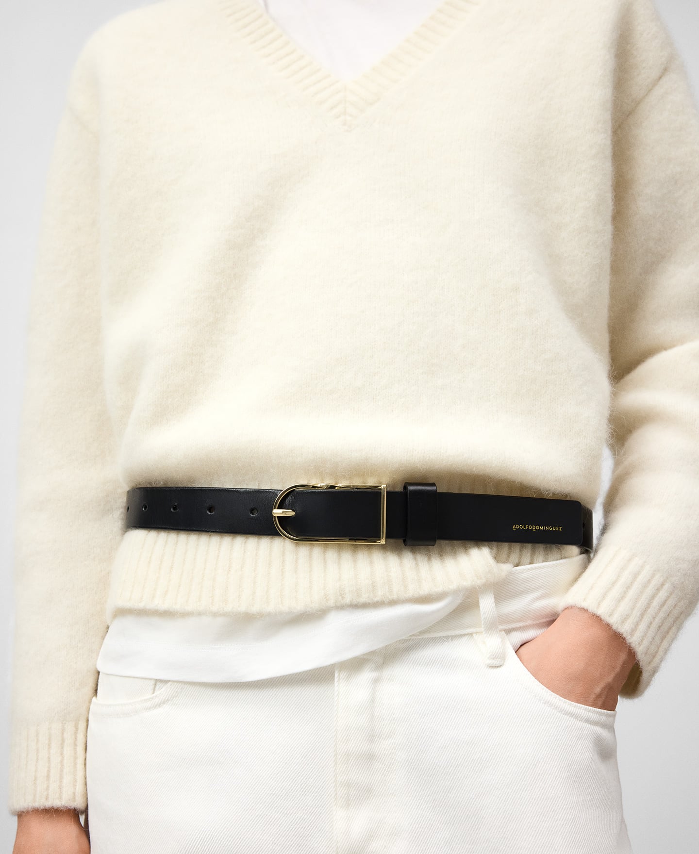 Leather black belt image number 3