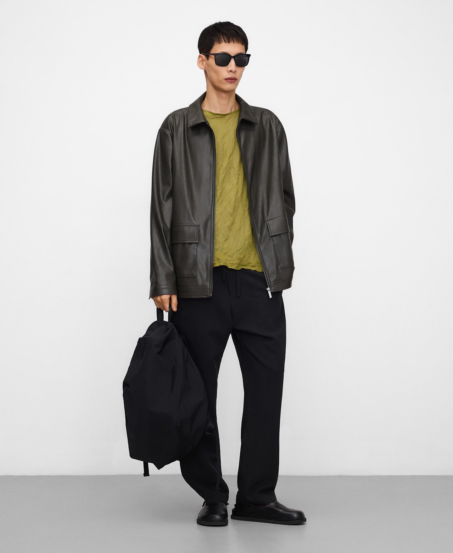 Double-layer wrinkled-effect T-shirt image number 1