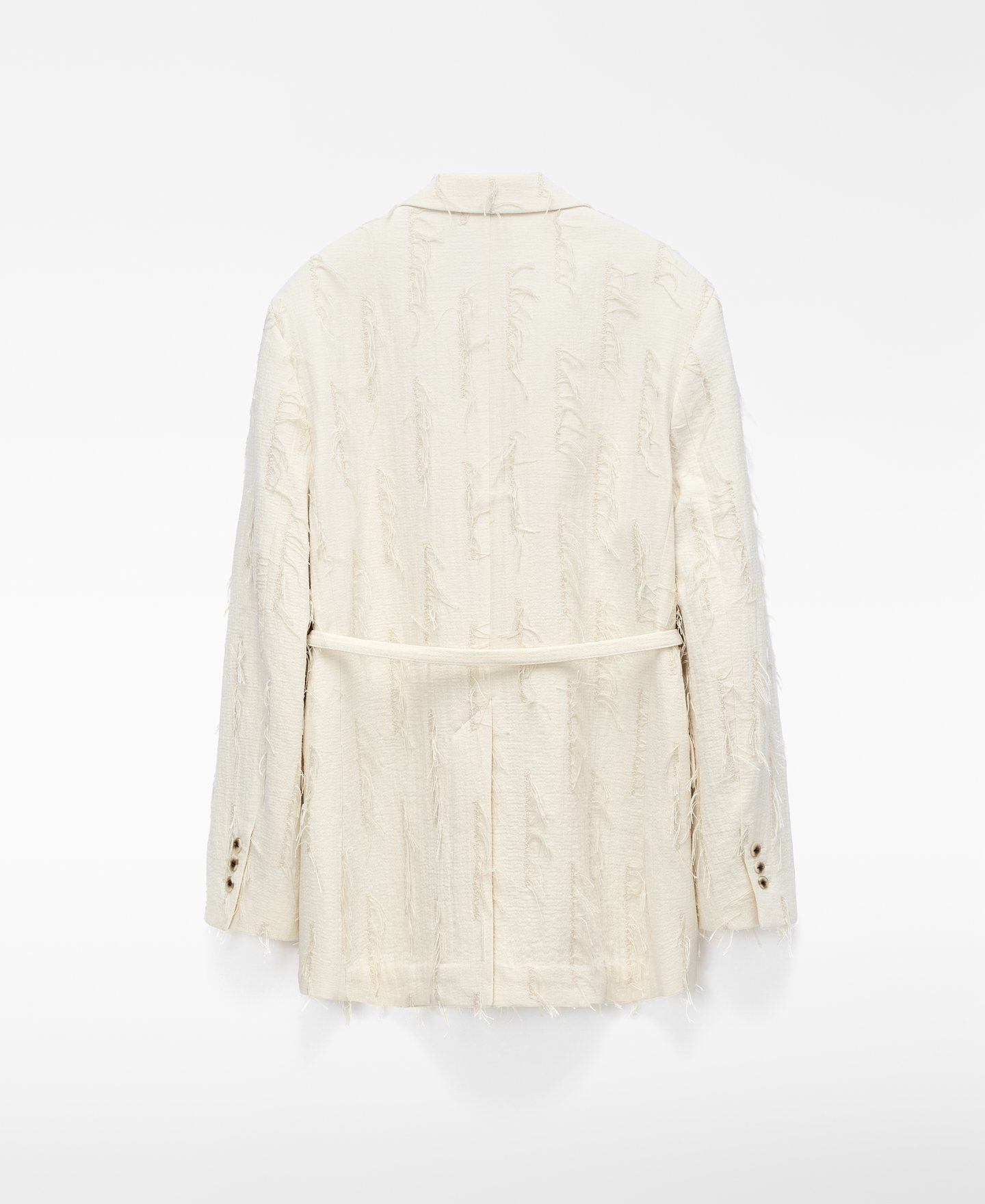 Frayed double-breasted tailored blazer image number 5