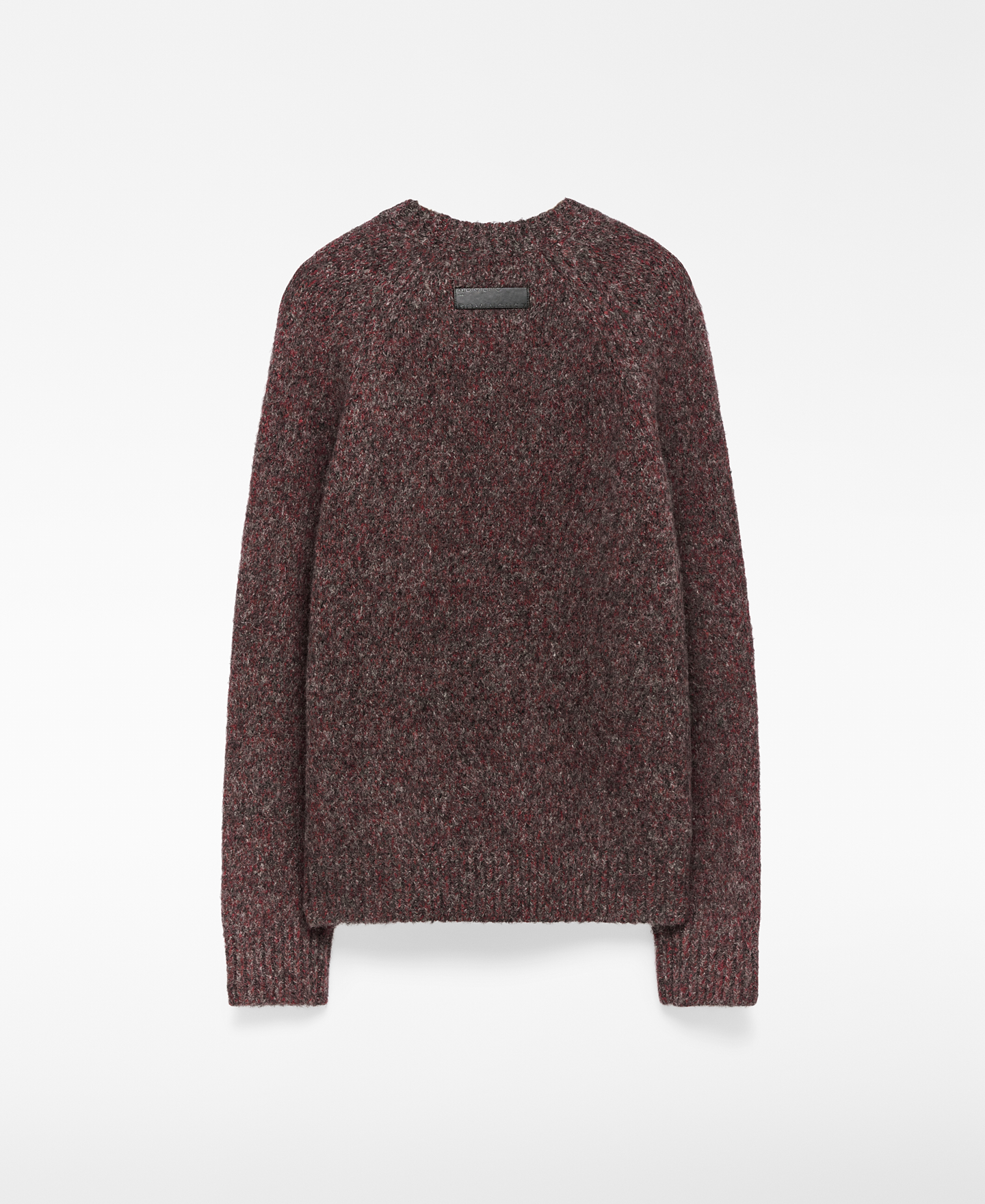 Crew collar melange knit sweater man image number 5