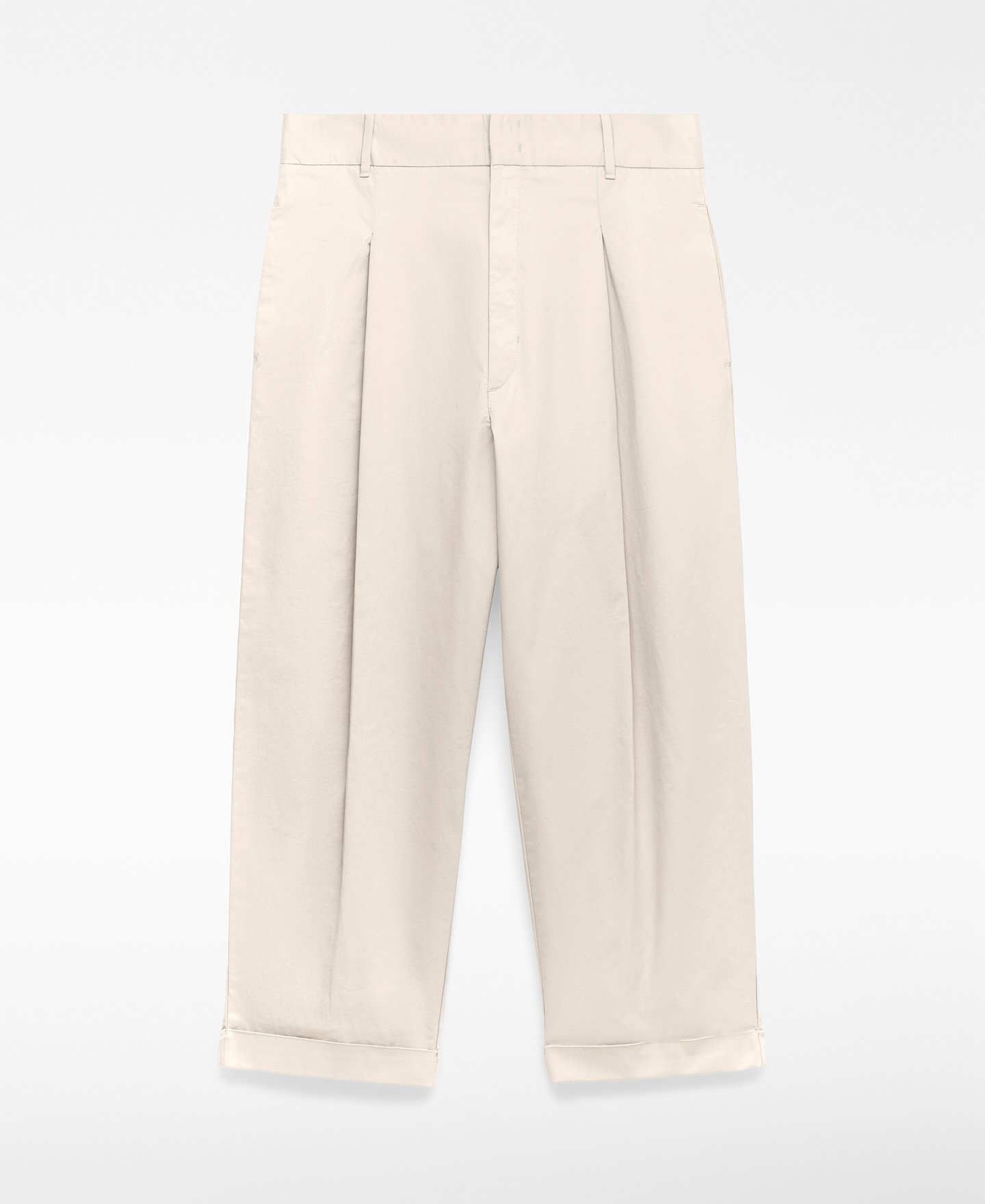Straight pleated trousers man image number 4