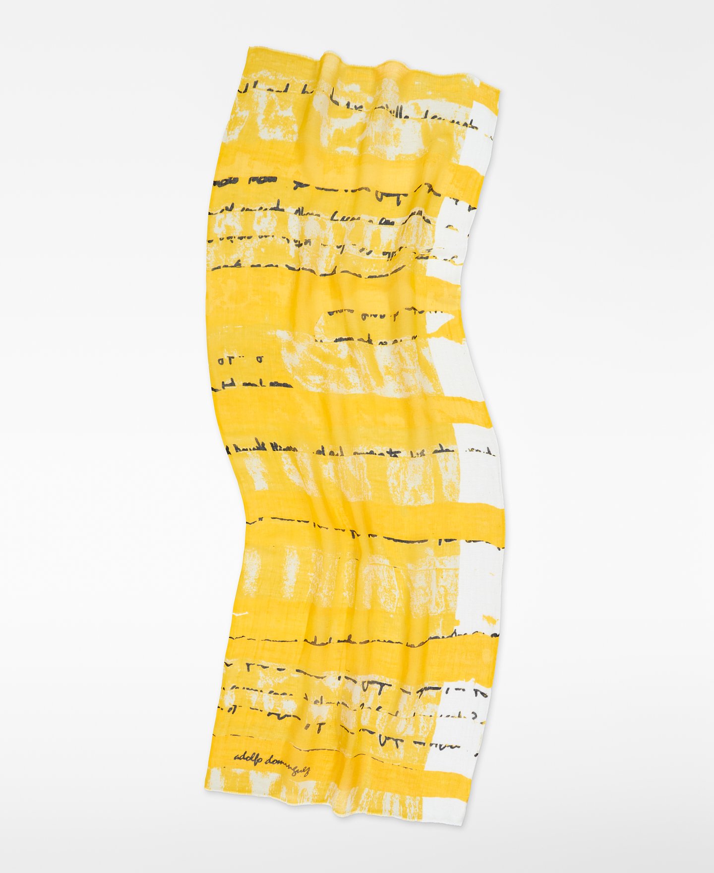 Linen and modal letter-print scarf image number 1