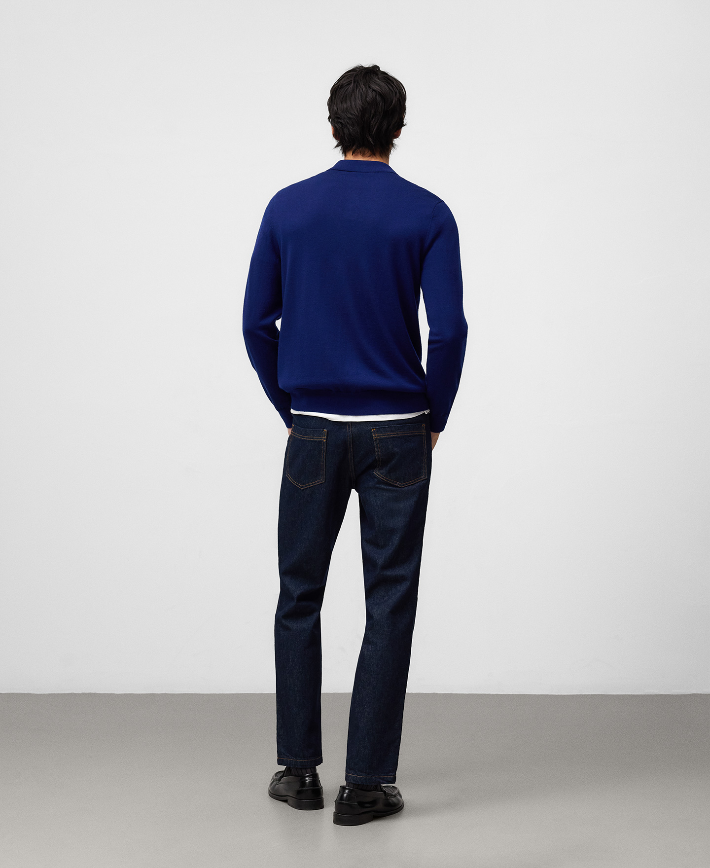 Polo manga larga lana merino hombre image number 2