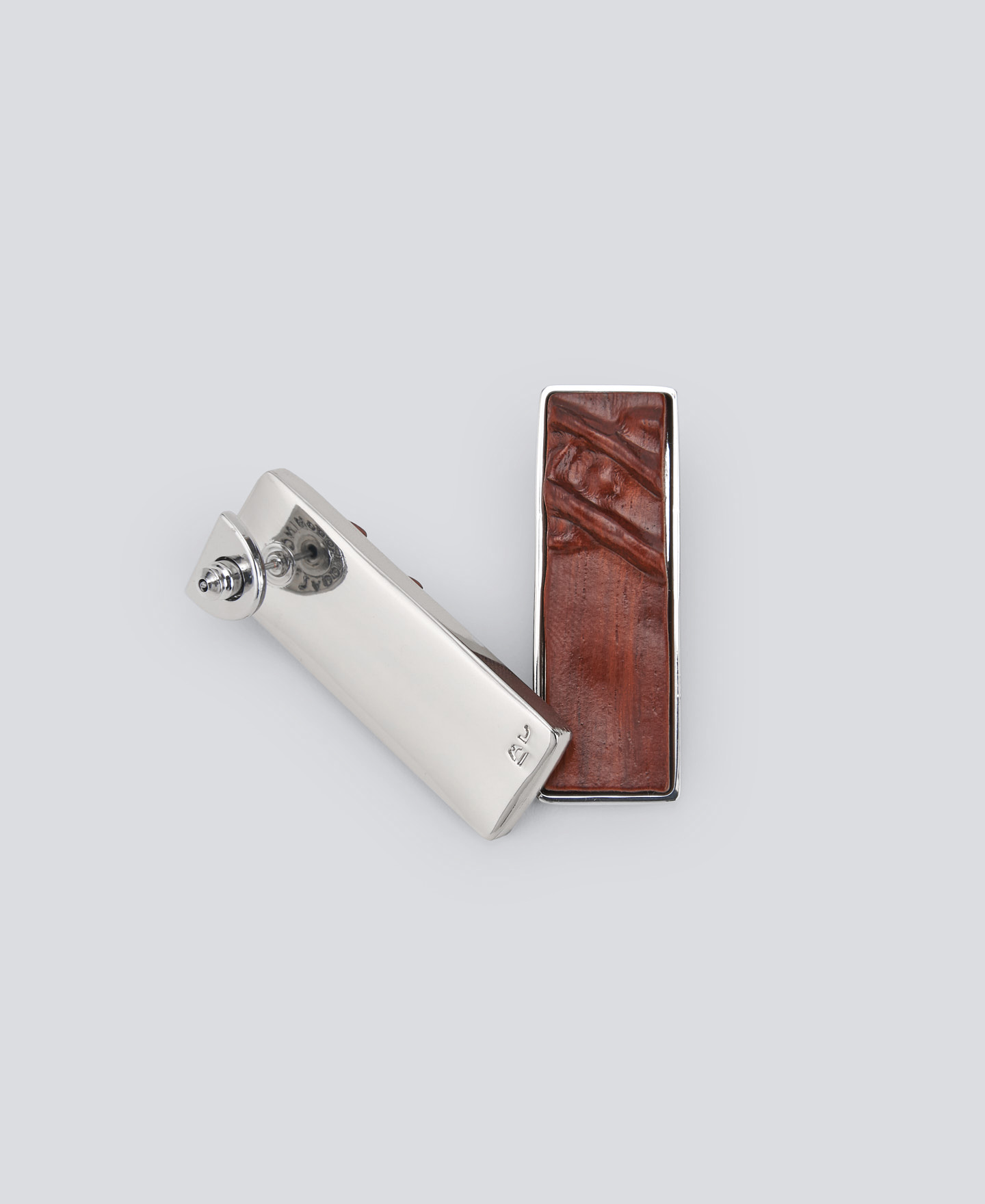 Pendiente en madera y zinc mujer image number 2