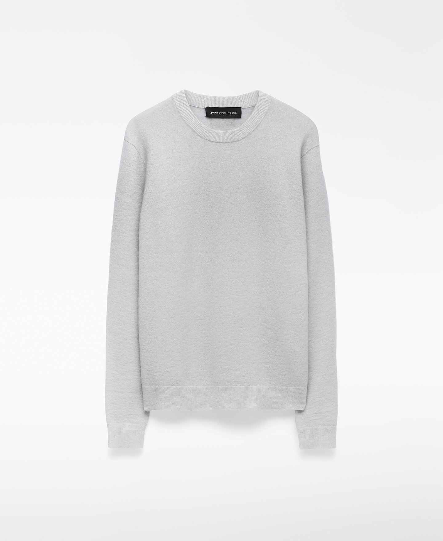 Crew collar melange knit sweater man image number 4