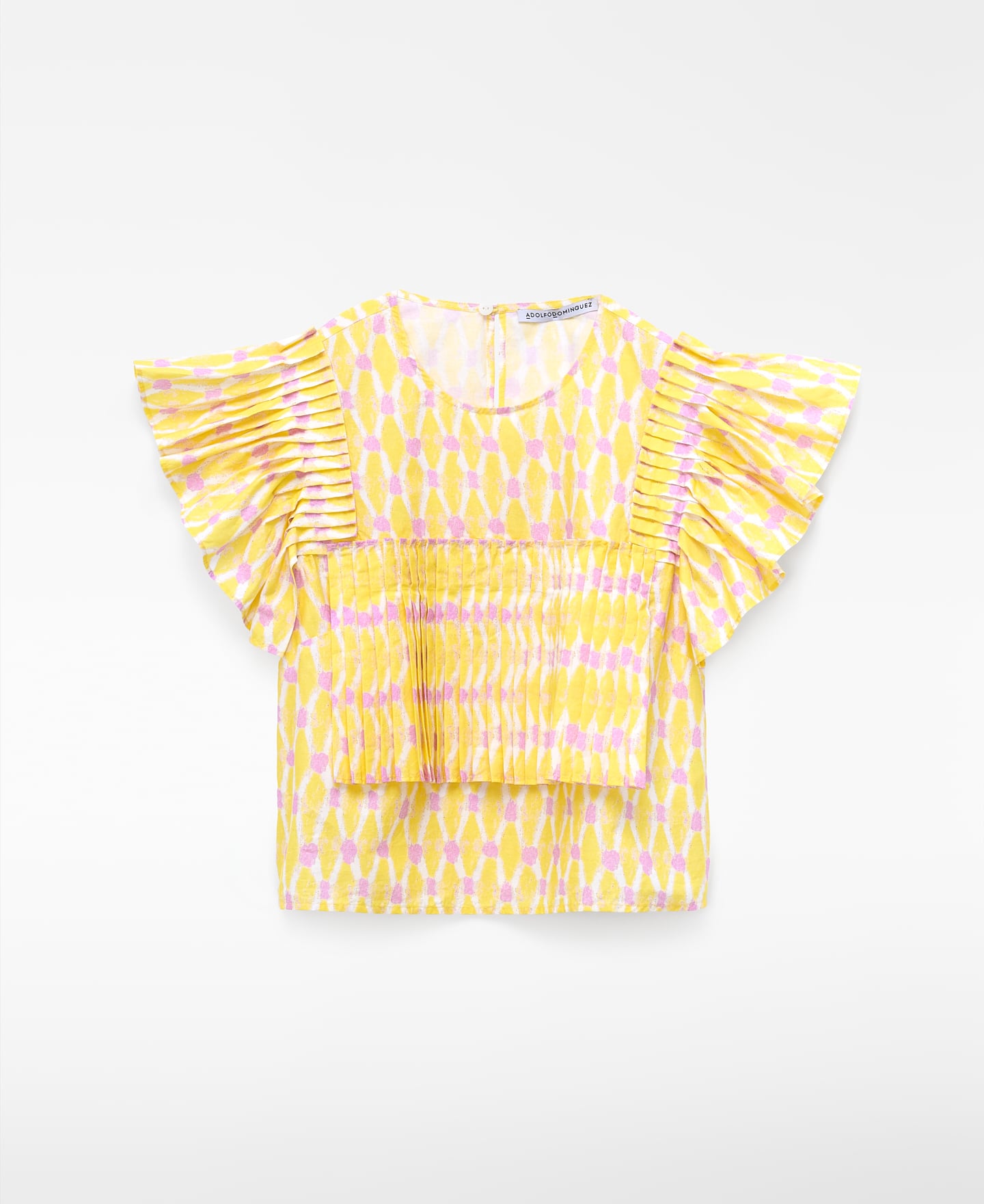 Cotton printed crop top with ruffles image number 4