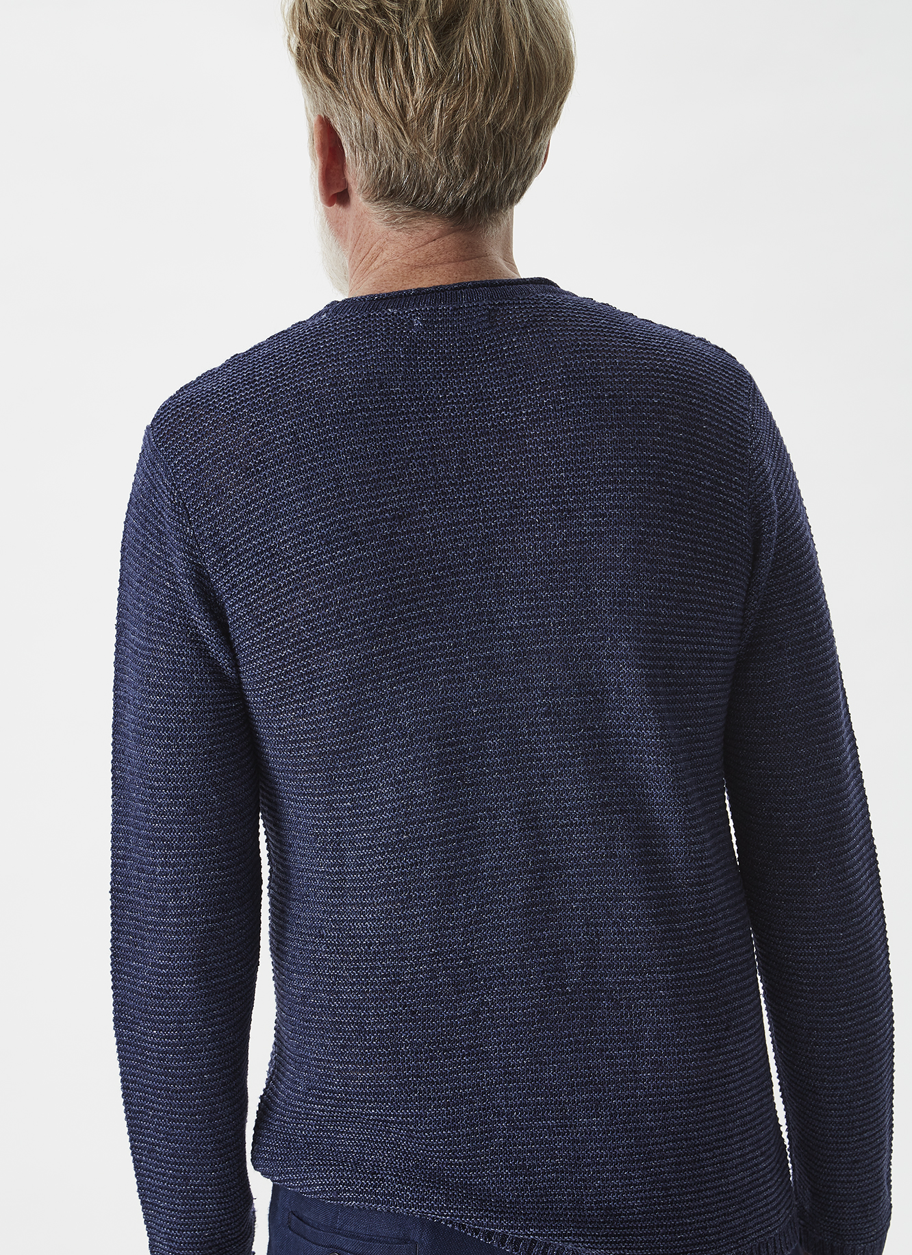 Rustic linen crew neck sweater image number 1