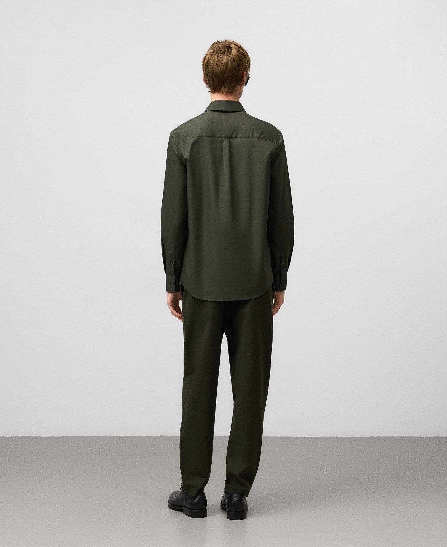 Regular fit lapel collar shirt man image number 2