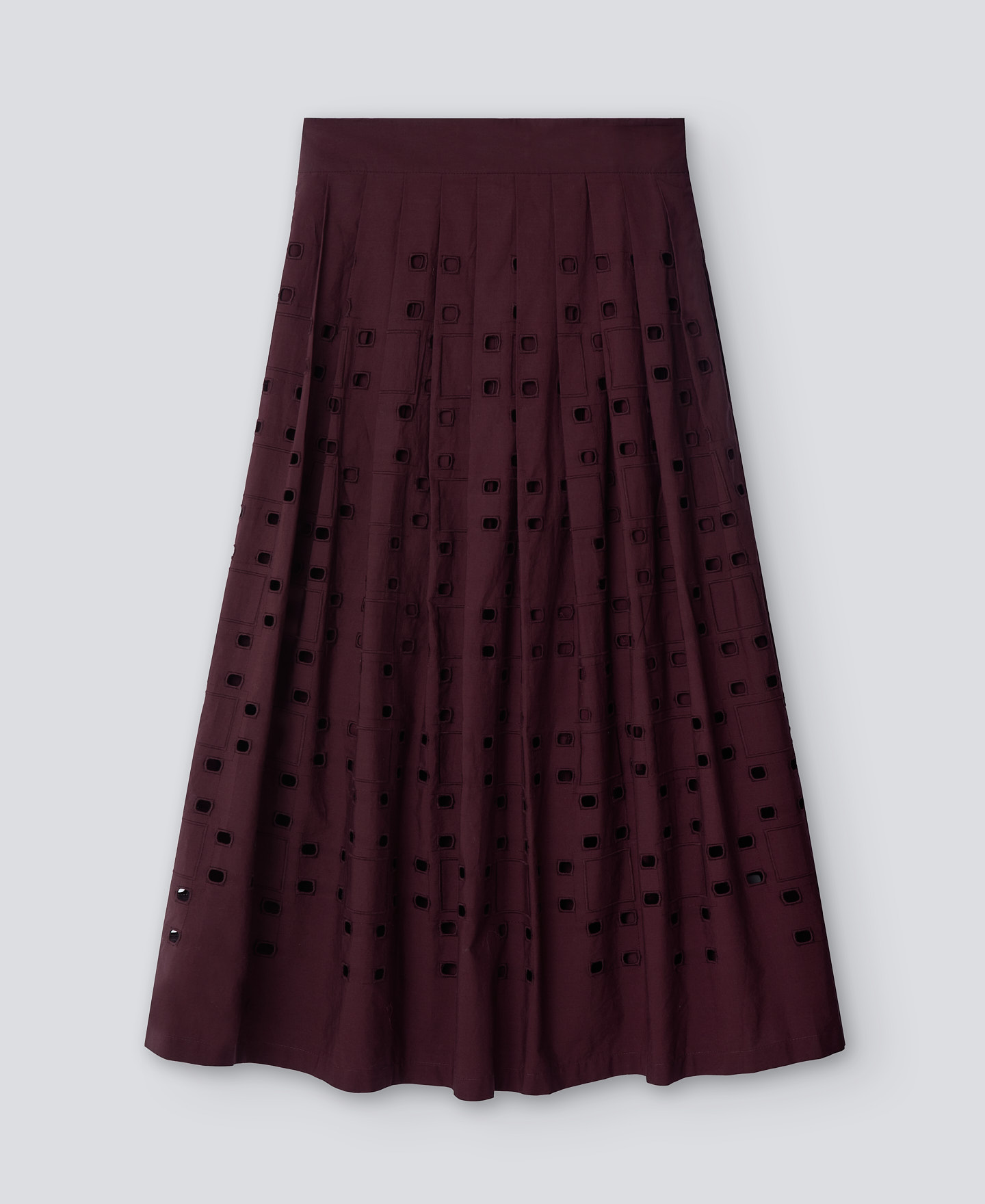 Brown pleated long skirt woman image number 5