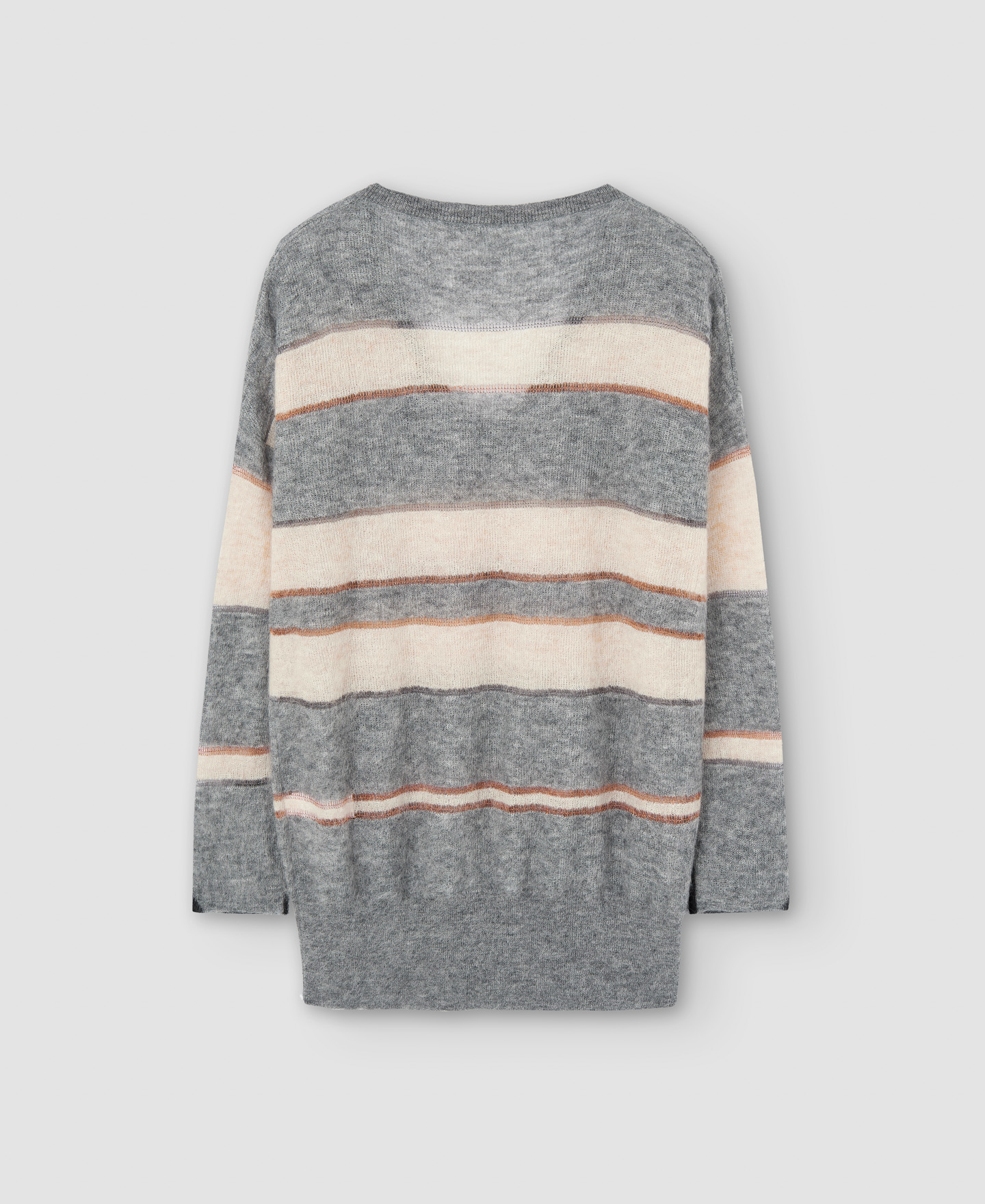 V-neck mohair knitted sweater image number 7