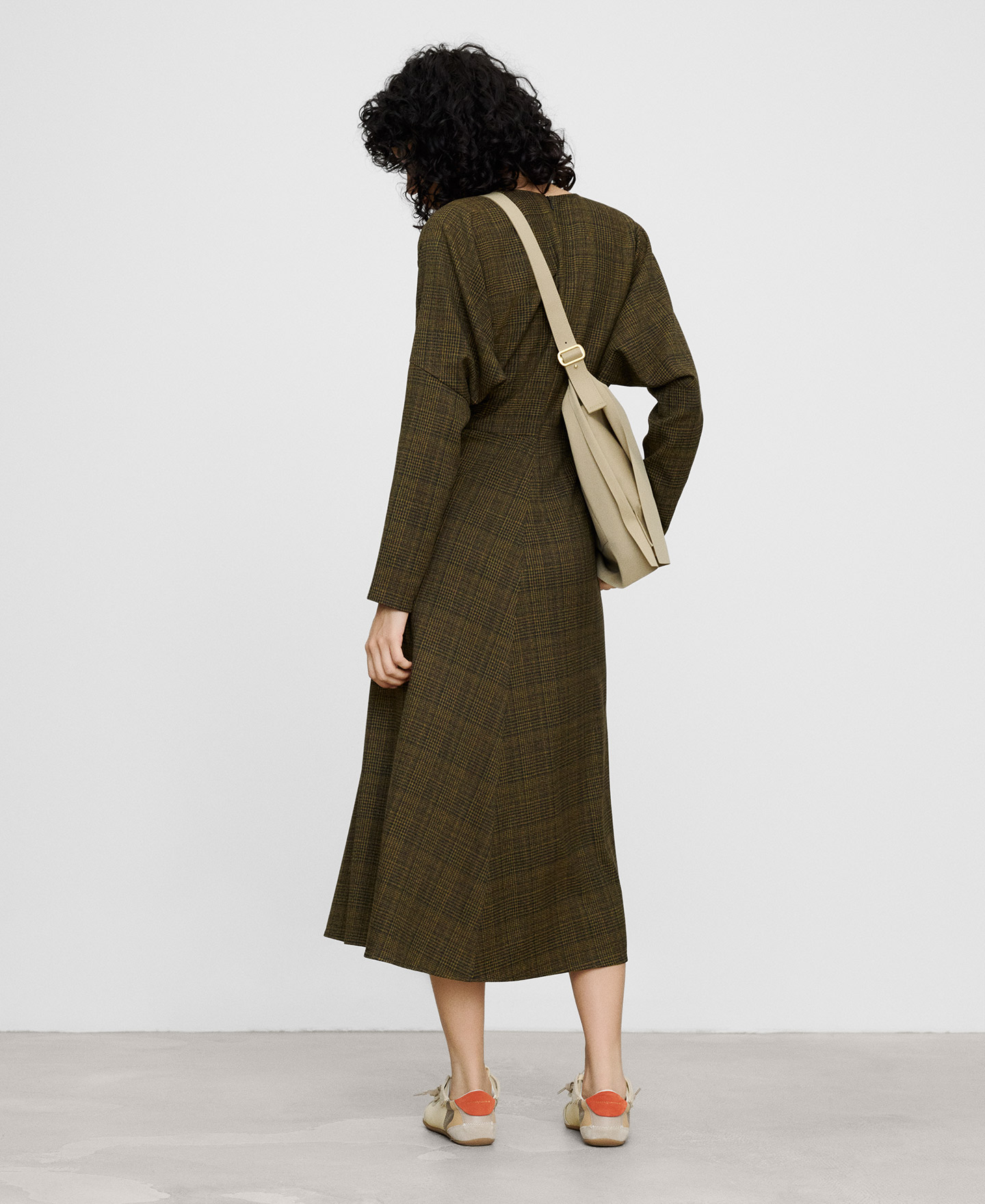 Checkered Japanese sleeve dress image number 2