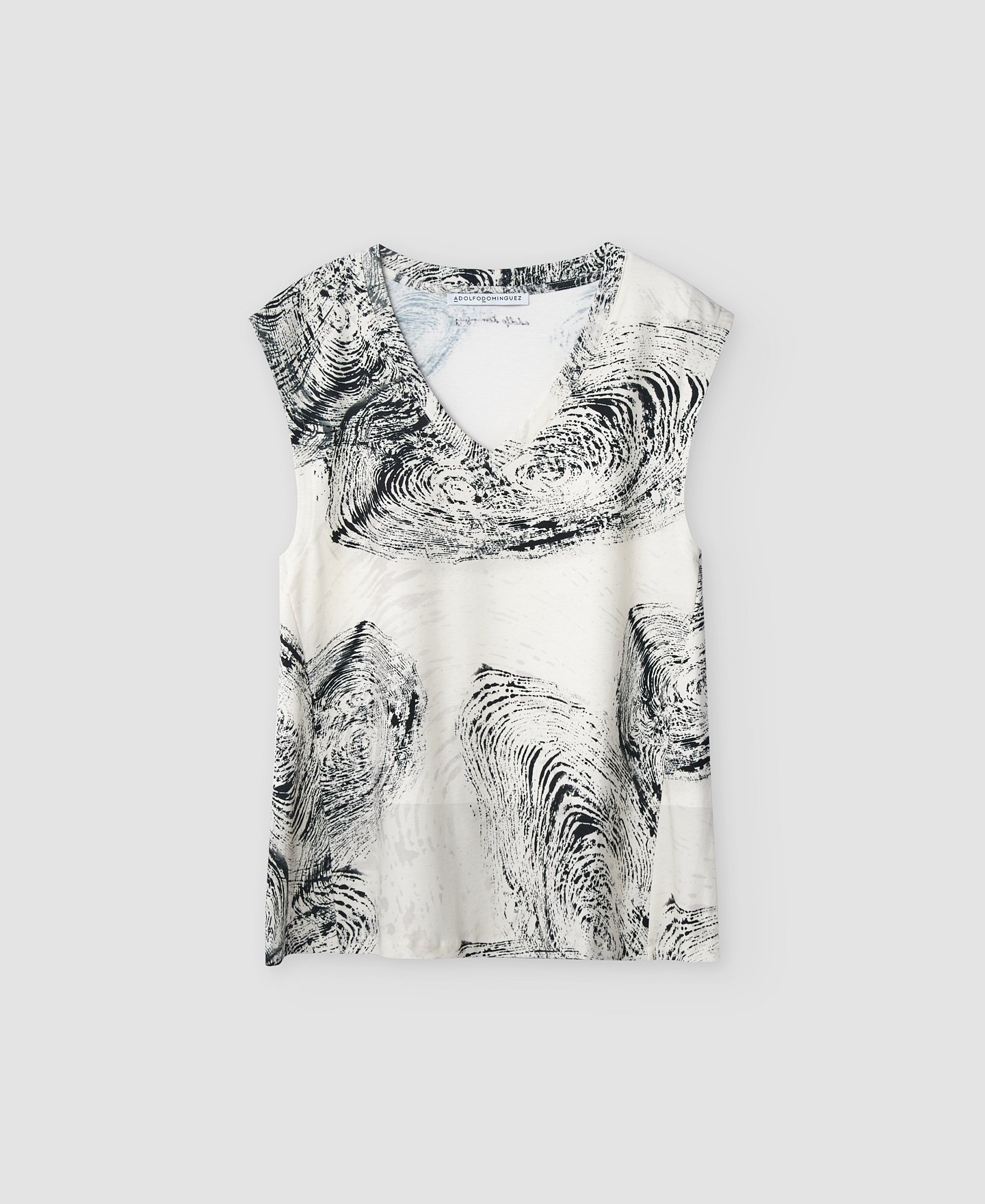 V-neck printed T-shirt woman image number 0