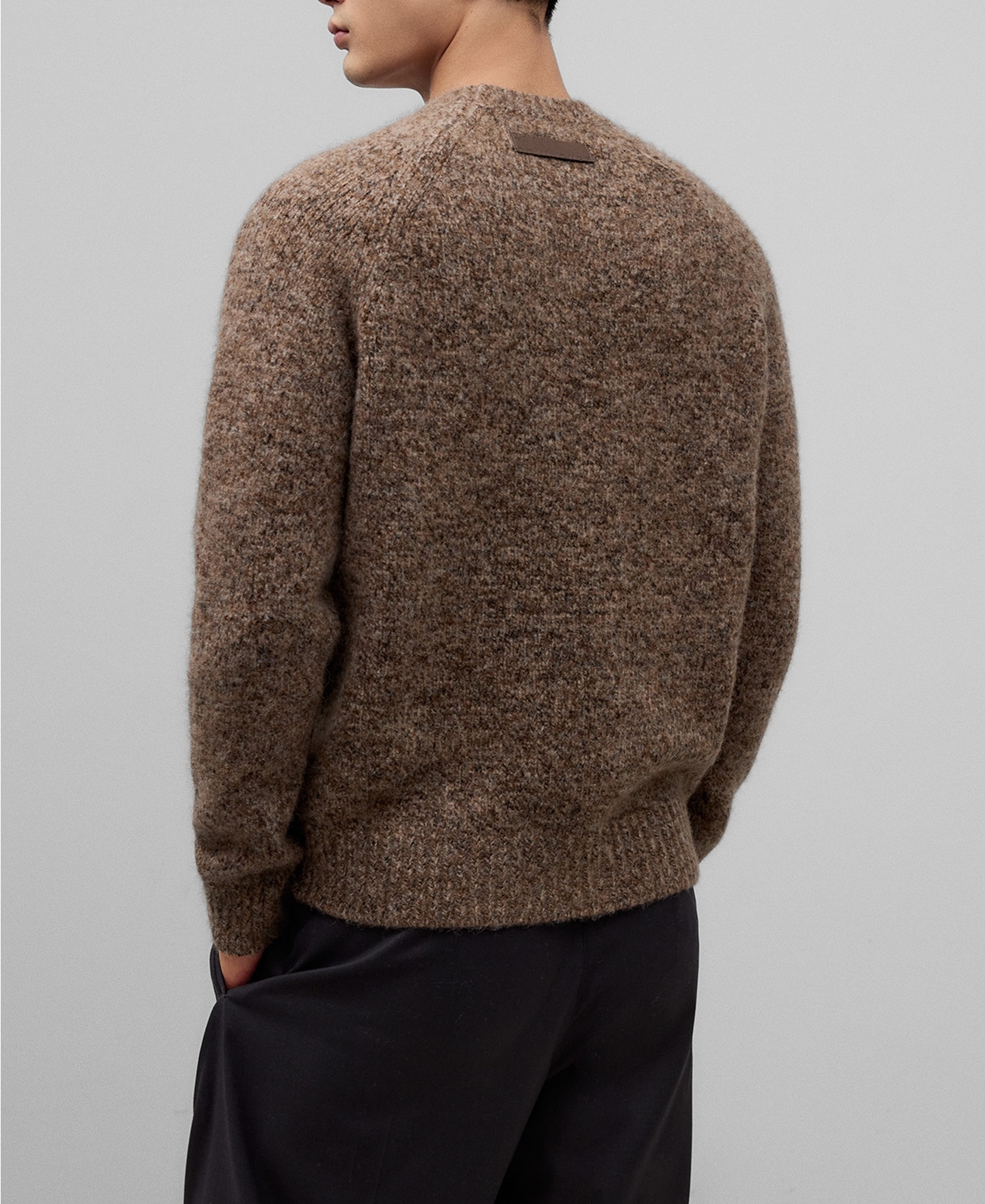 Melange knit sweater man image number 2