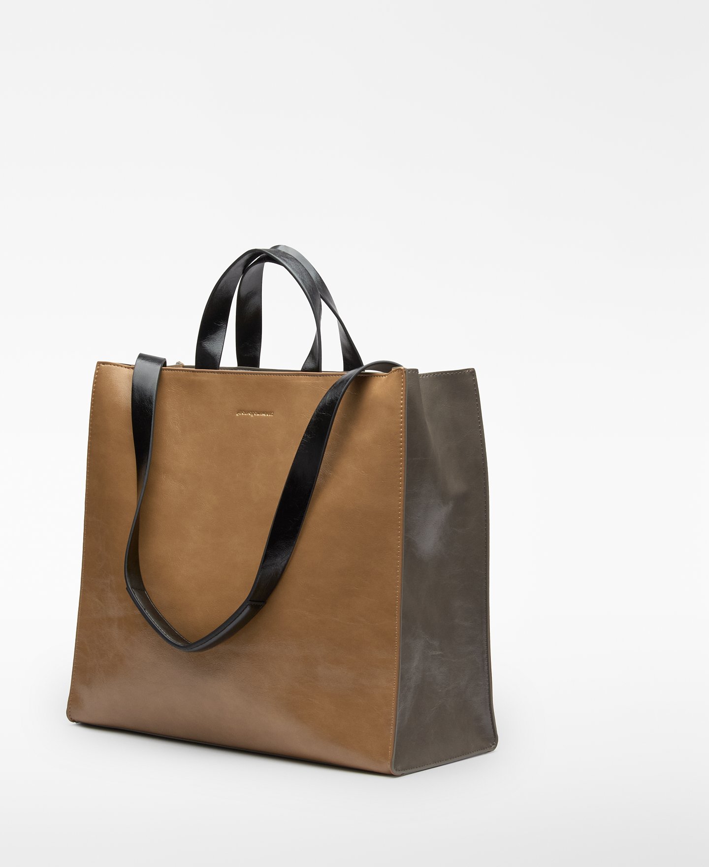 Große Shopper-Tasche aus Leder-Nicht-Leder für Damen image number 2