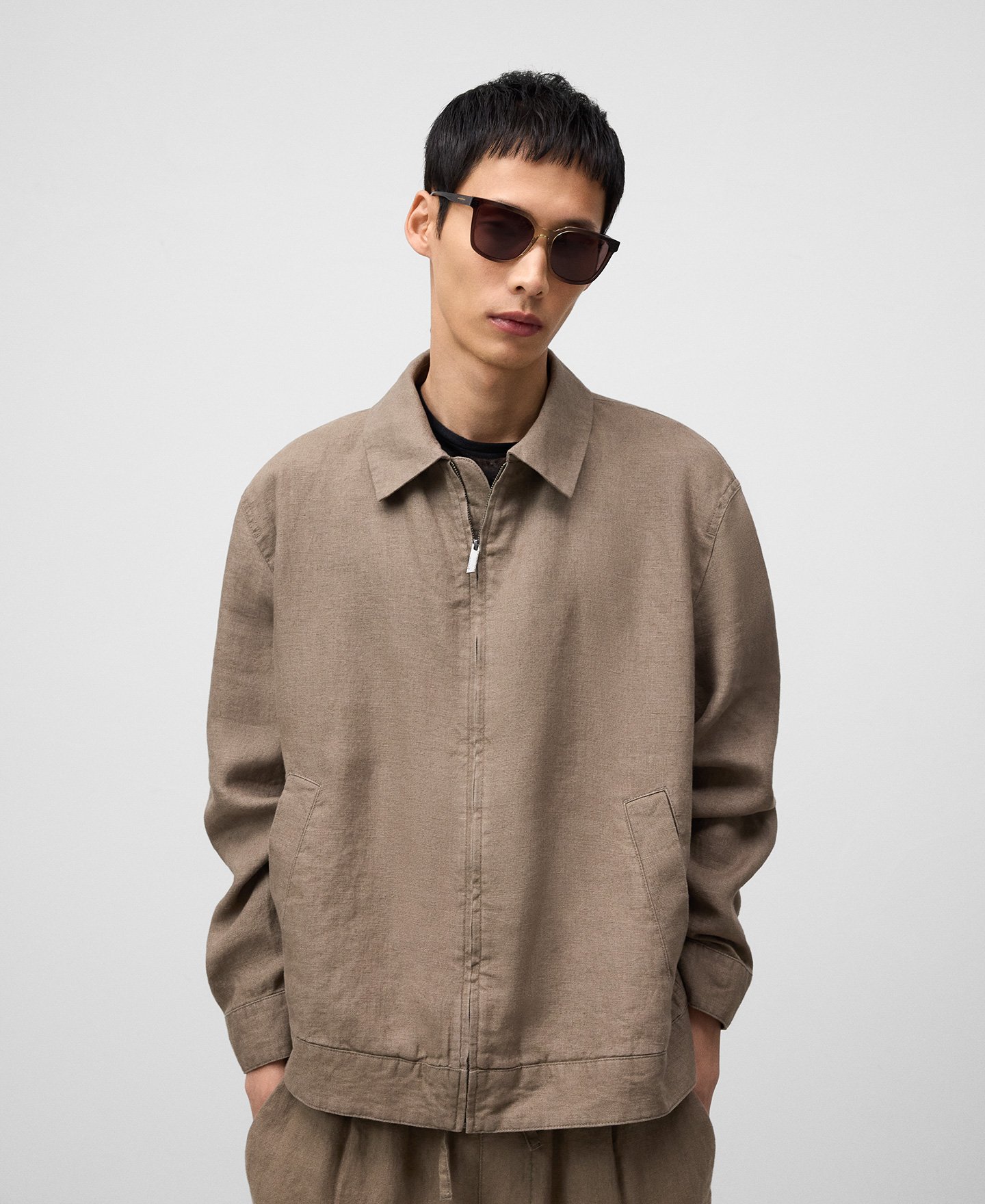 Linen flowy jacket man image number 0